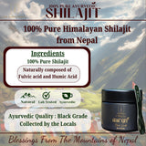 The Swayambhu Shilajit résine testée en laboratoire pour pureté et puissance.
