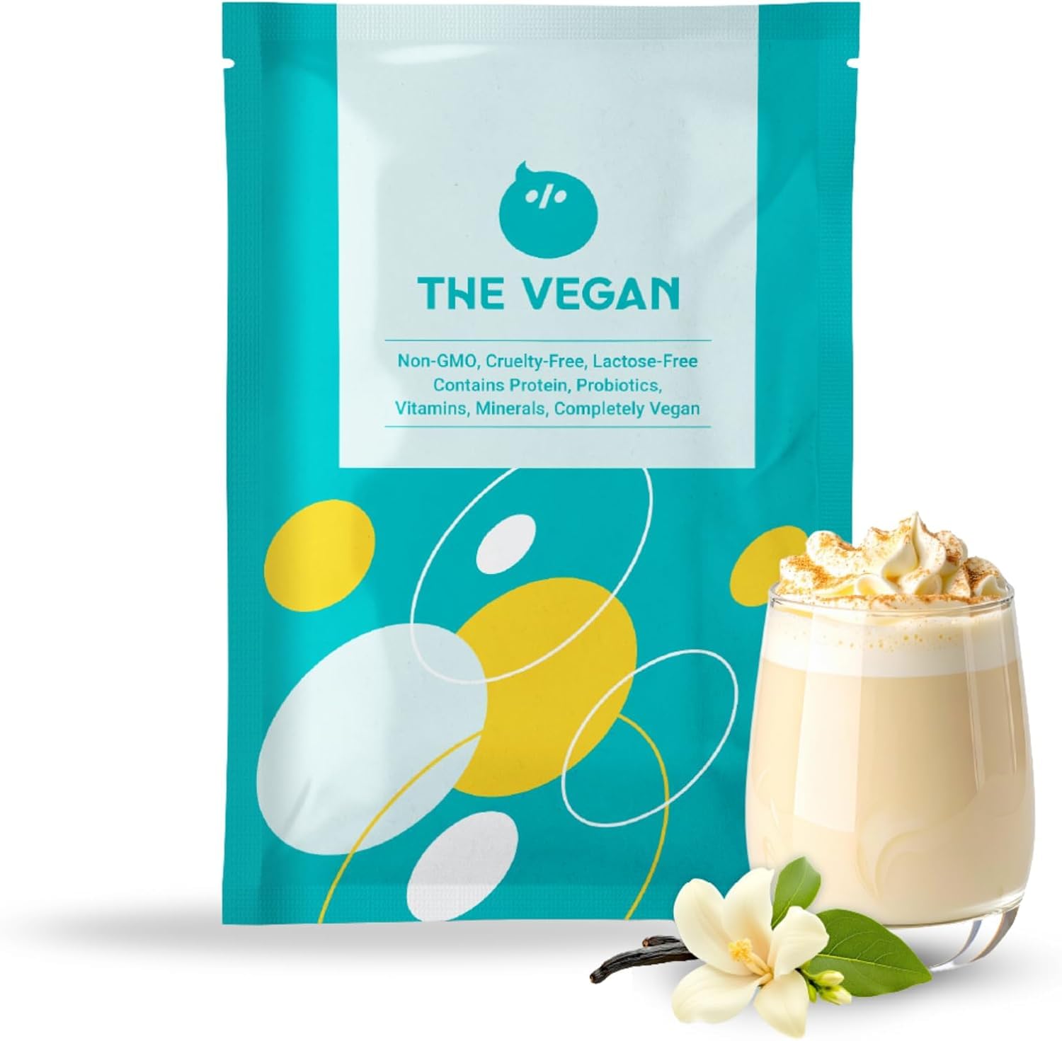 THE VEGAN Protéine vanille dans un café latte, texture crémeuse et veloutée