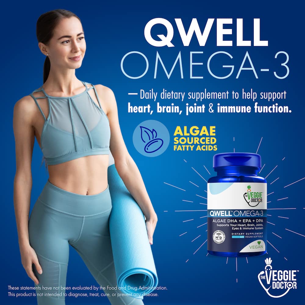 Capsules Omega-3 algues The Veggie Doctor, sans poisson et faciles à avaler.