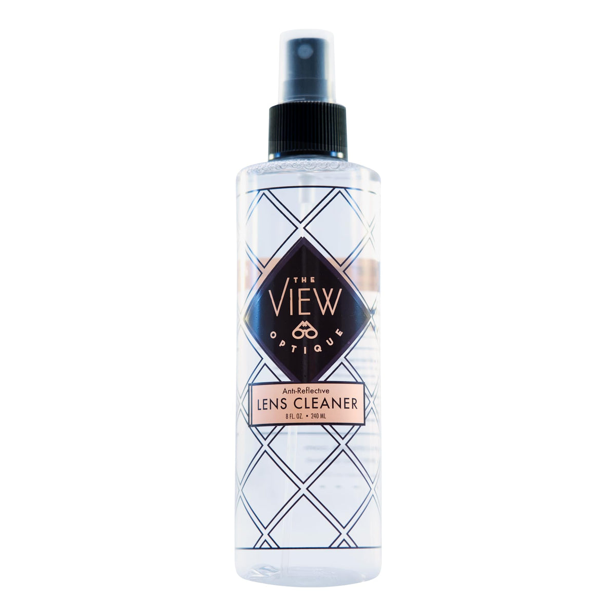 The View Optique flacon-nettoyant lentilles anti-reflet pour une vision claire.