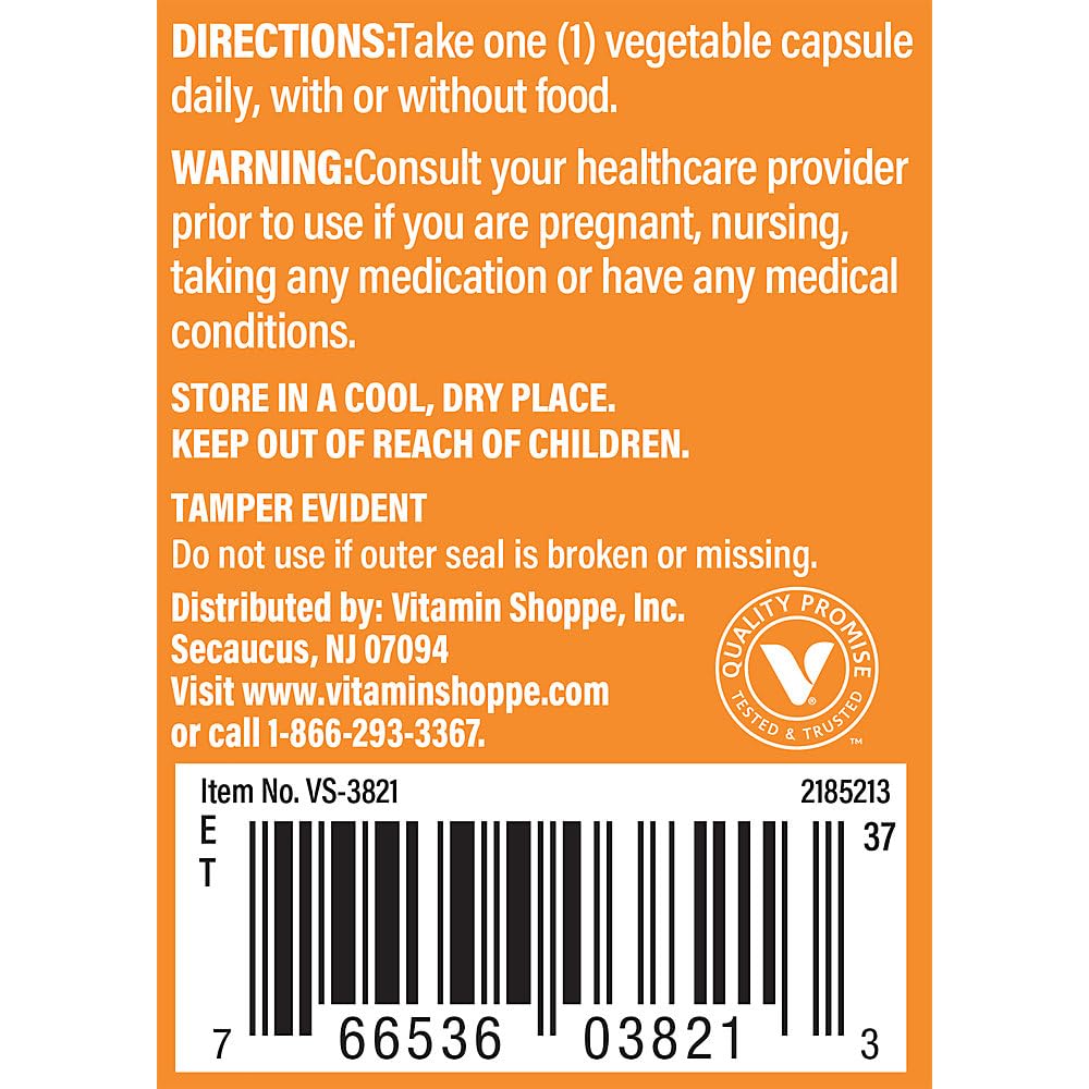 Capsules végétariennes The Vitamin Shoppe Probiotics, usage quotidien pour l'équilibre intestinal.