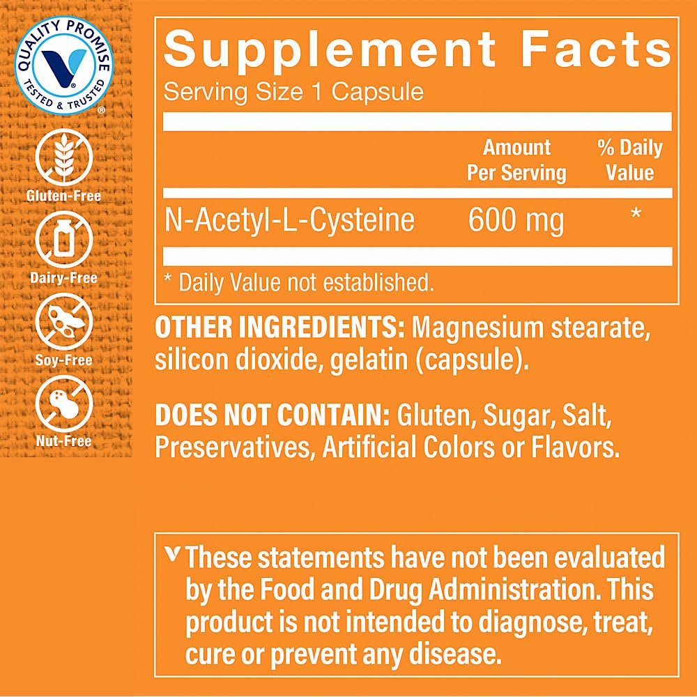 Capsules NAC The Vitamin Shoppe faciles à avaler pour le quotidien