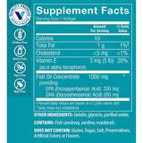 The Vitamin Shoppe Omega 3 – détail de l'étiquette montrant EPA et DHA purifiés.