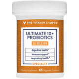 The Vitamin Shoppe Ultime Probiotiques 30 Milliards CFU, bouteille de 60 capsules pour soutien digestif potentiel.