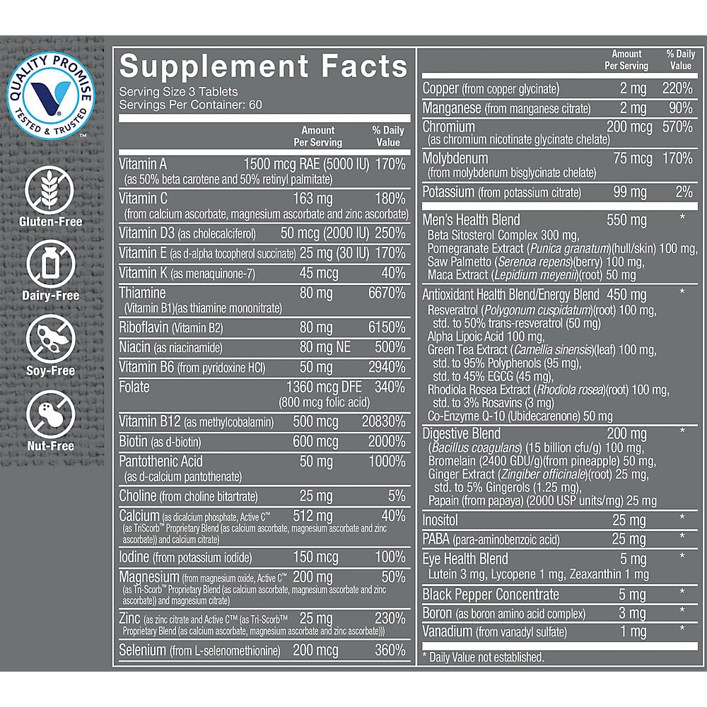 The Vitamin Shoppe sans gluten et lactose : tablettes adaptées au régime sensible.