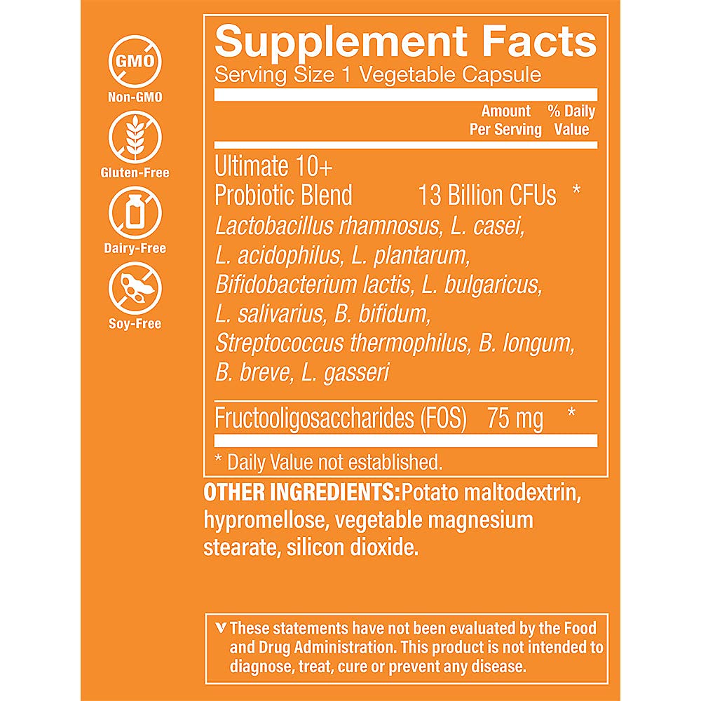 Les capsules végétariennes The Vitamin Shoppe Ultimate Probiotics, faciles à intégrer dans la routine.