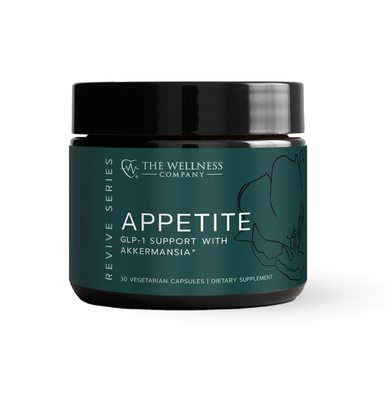 The Wellness Company Appetite : bouteille illustrant le soutien à l'appétit et au microbiome.