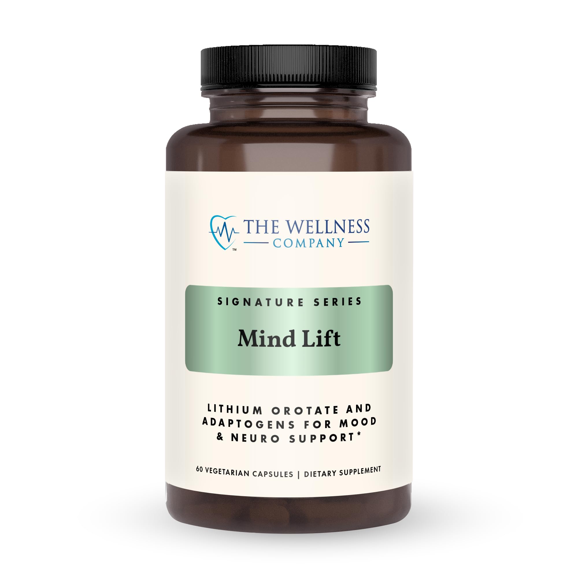 Mind Lift The Wellness Company — bouteille de gélules, soutien potentiel à l'humeur et à la clarté.