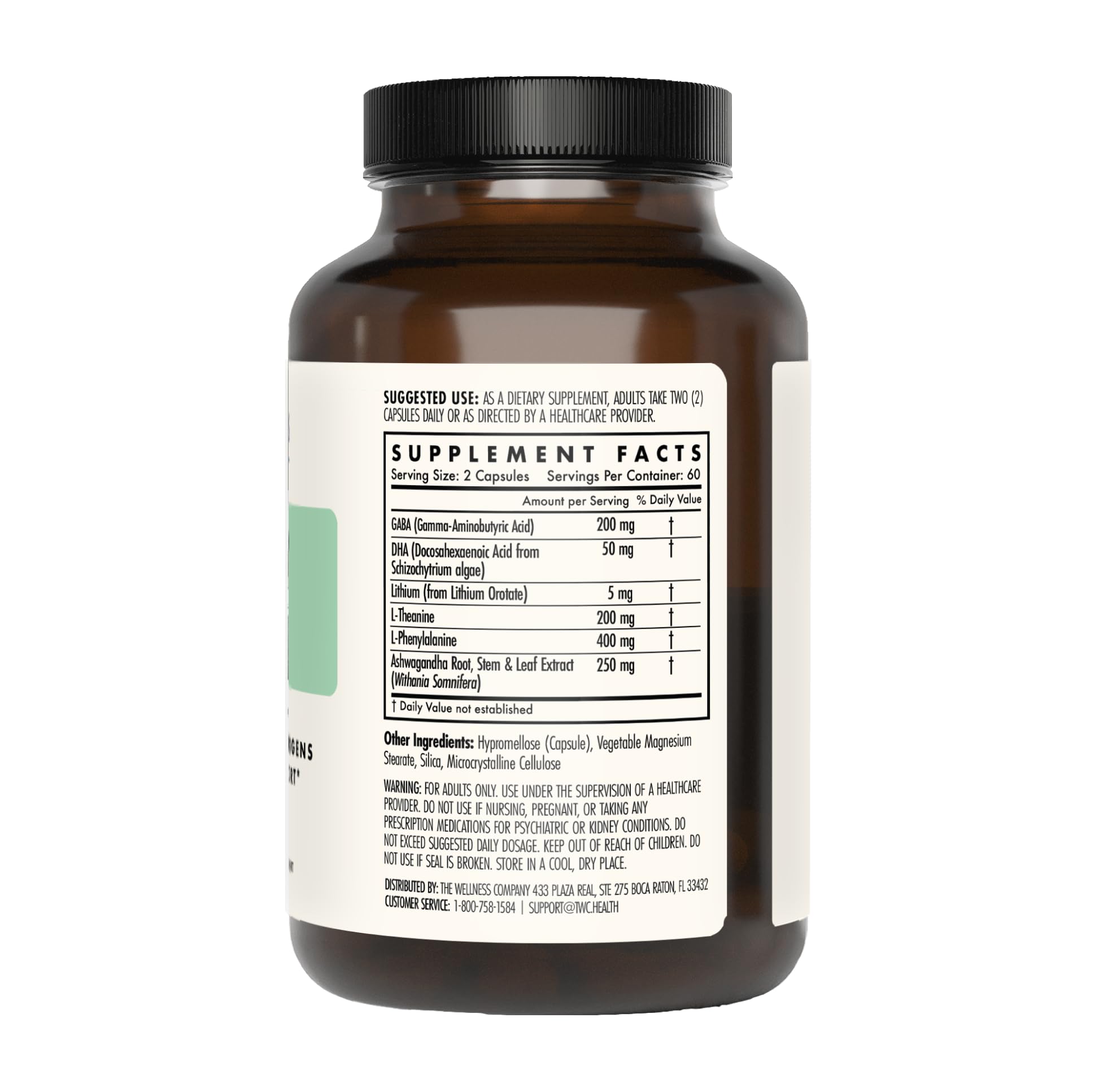 The Wellness Company Mind Lift — composition ashwagandha et DHA pour soutien cognitif.