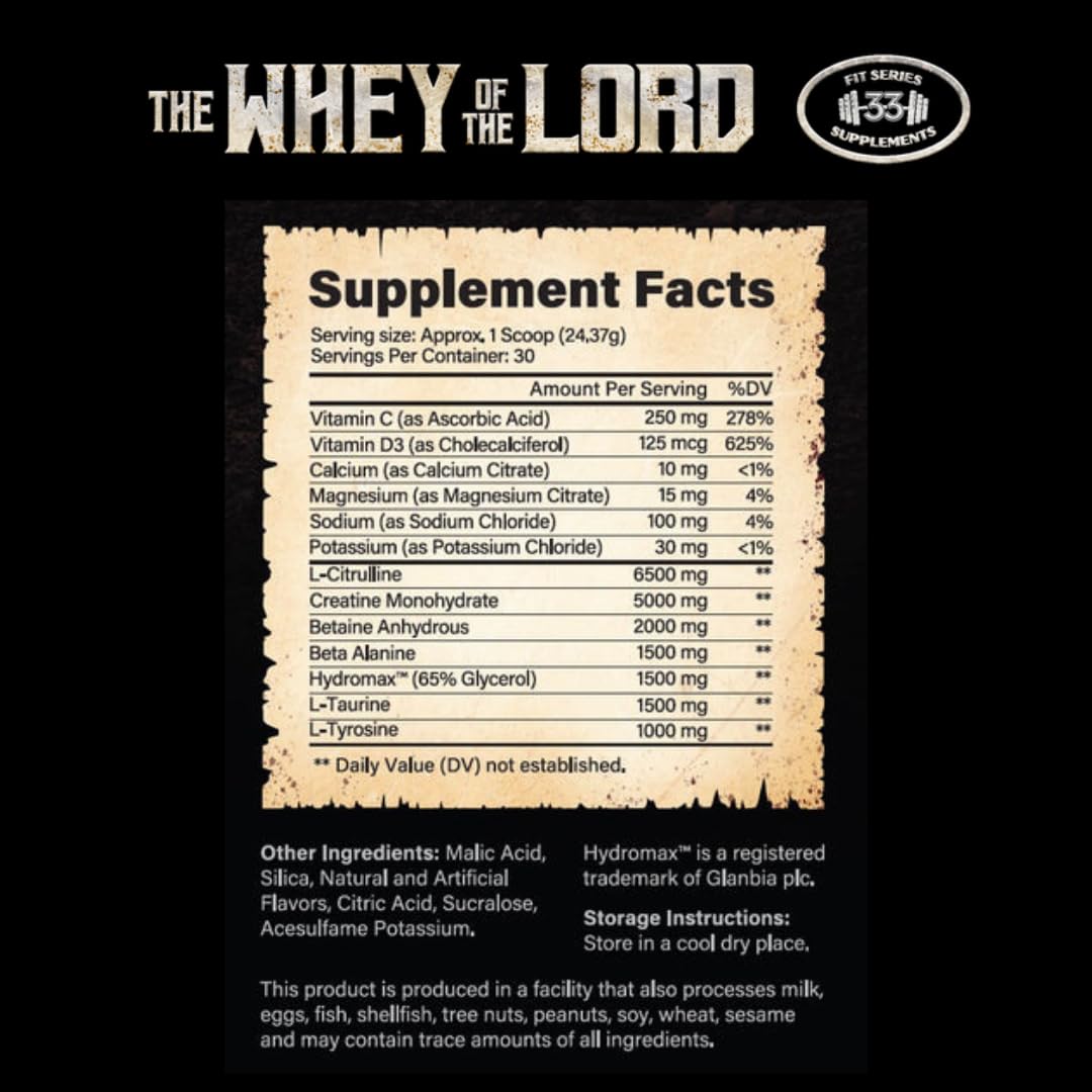 The Whey of The Lord Righteous Rage – Poudre préworkout cerise citronnade, dissolution rapide.