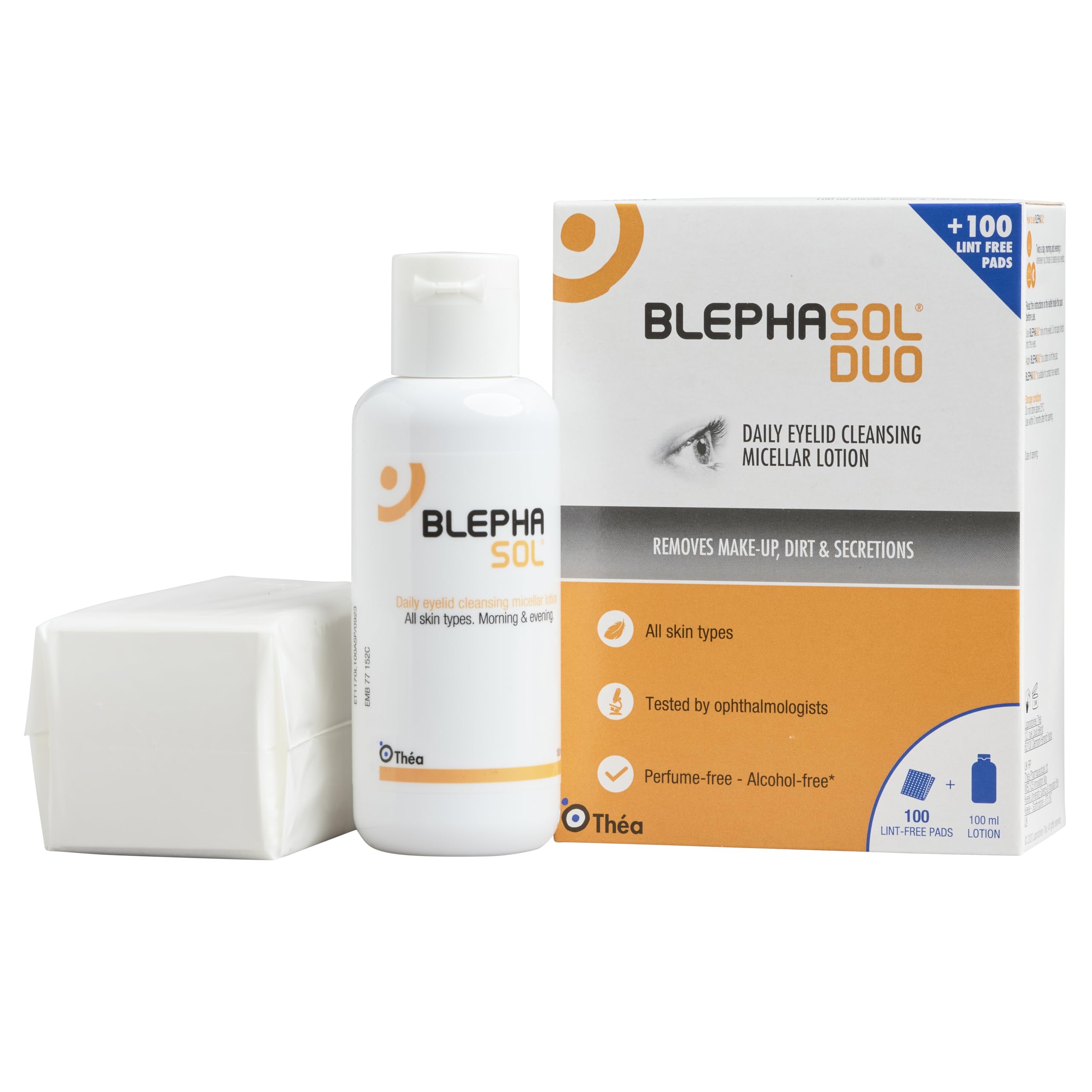Blephasol Duo — bouteille 100 ml prête à l’emploi pour le nettoyage quotidien des paupières.