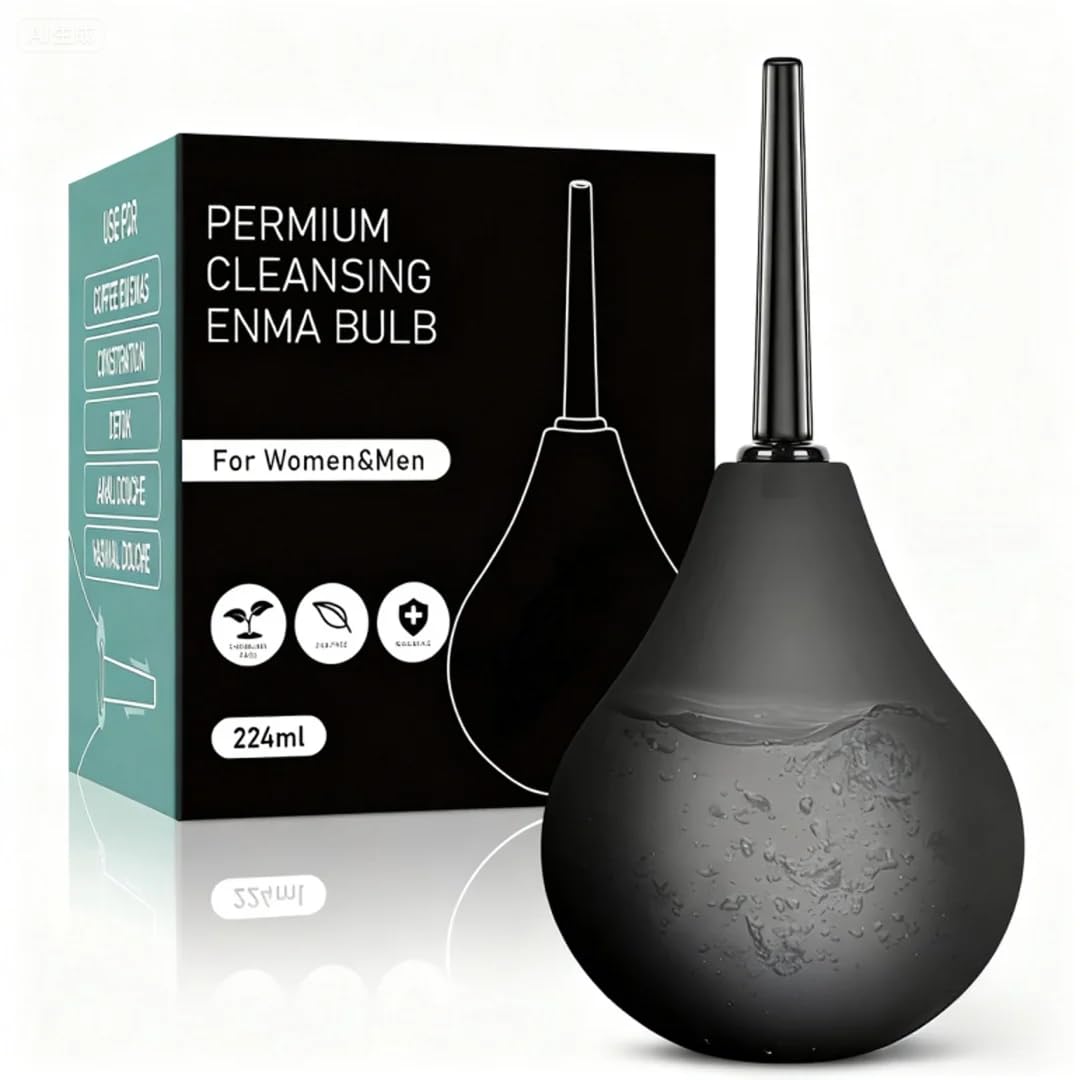 TheClover Enema Bulb 8oz, pompe ergonomique, pratique pour l'hygiène personnelle.