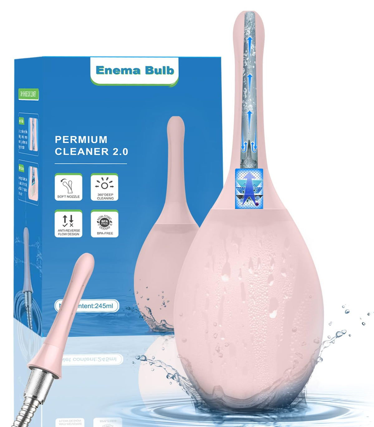 TheClover Enemas Anal bulbe: rinçage confortable à domicile et en voyage.