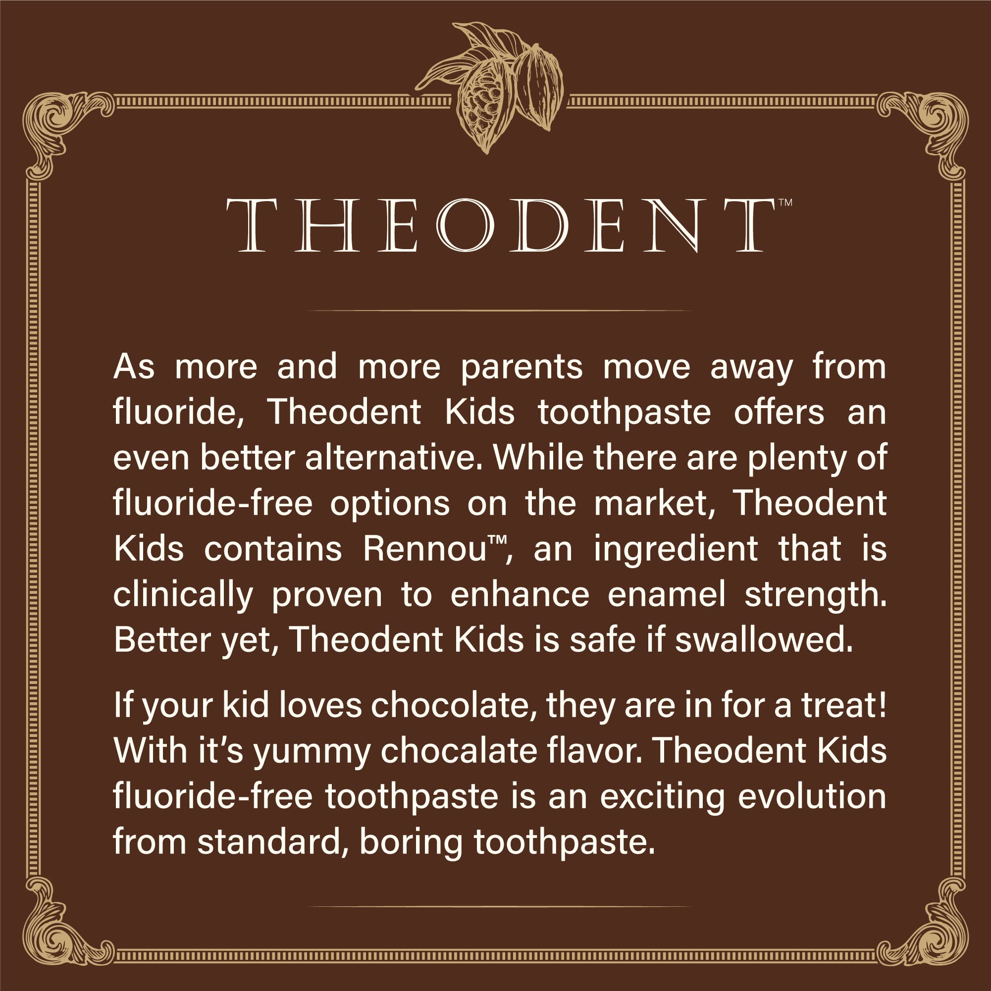 Theodent Kids montre un enfant se brossant les dents avec sourire.