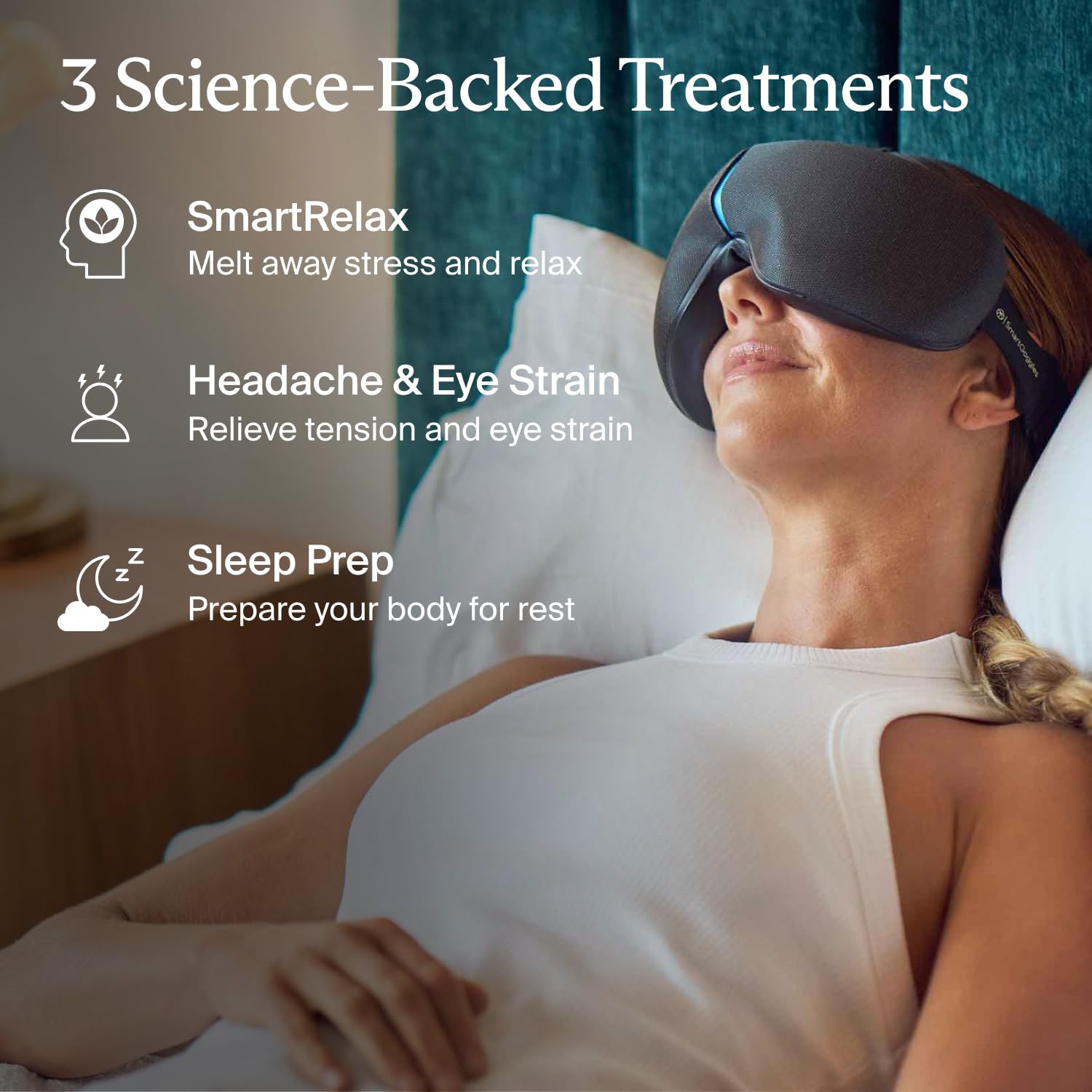 TheraGun SmartGoggles idéal pour la routine nocturne et les déplacements.