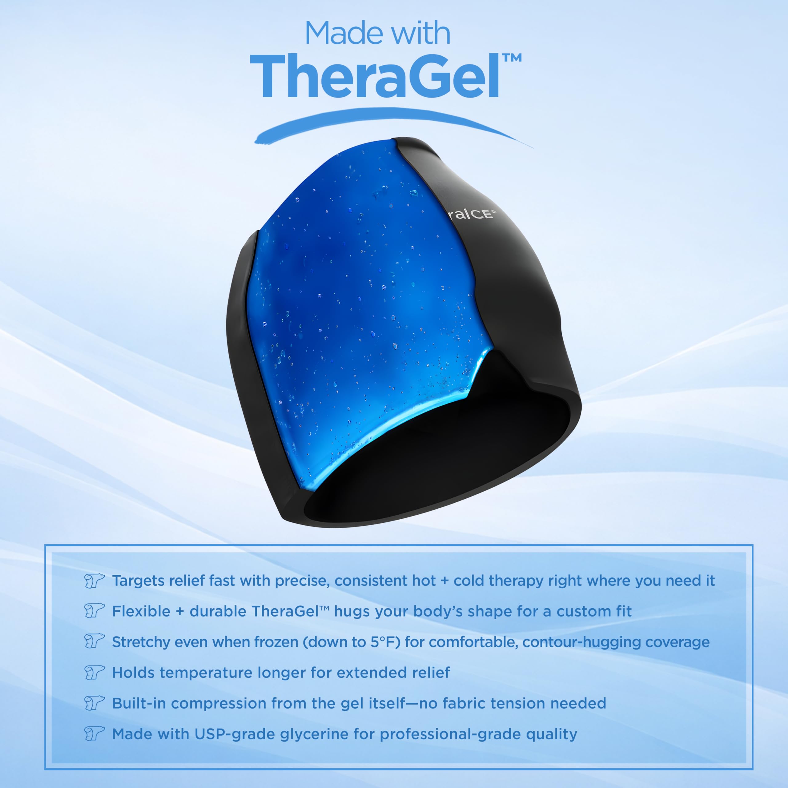 TheraICE Cap relief migraine gel-douceur; gel réutilisable pour plusieurs utilisations.