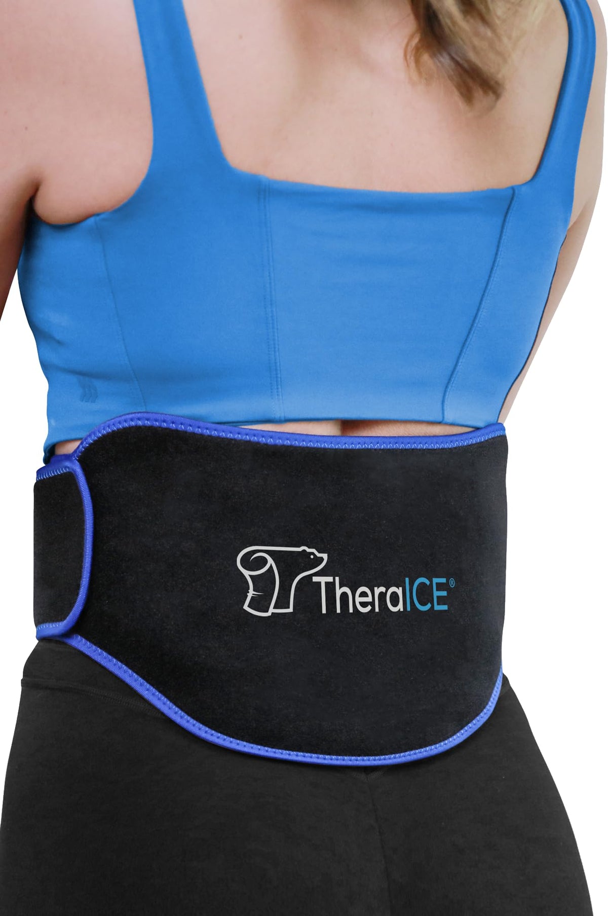 TheraICE compresse-dos chaud-froid, adaptée au soulagement ciblé du bas du dos.
