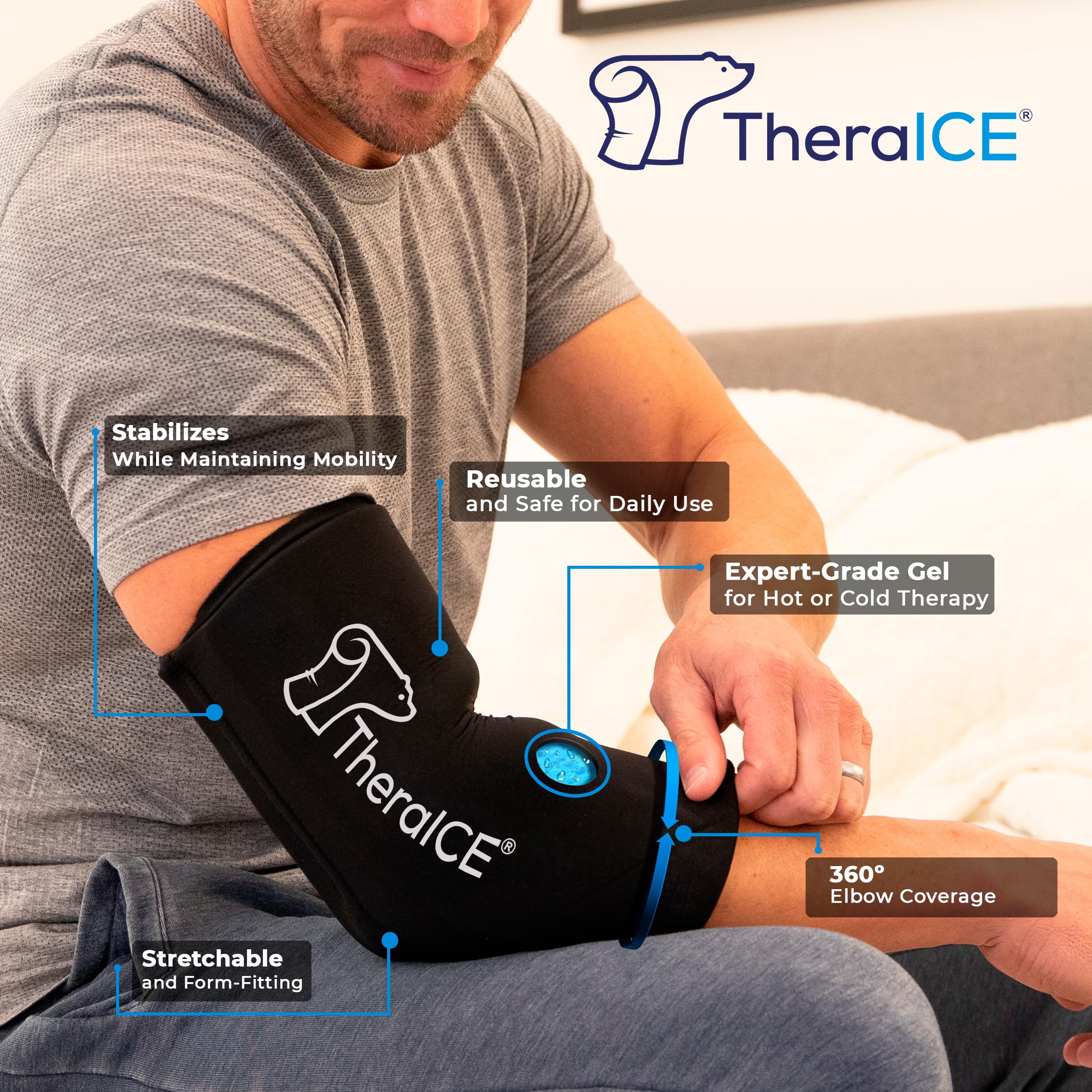 TheraICE gel froid coude réutilisable pour soulagement local
