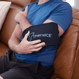 TheraICE PROpack appliqué sur le genou pour un soutien ciblé après l’effort.