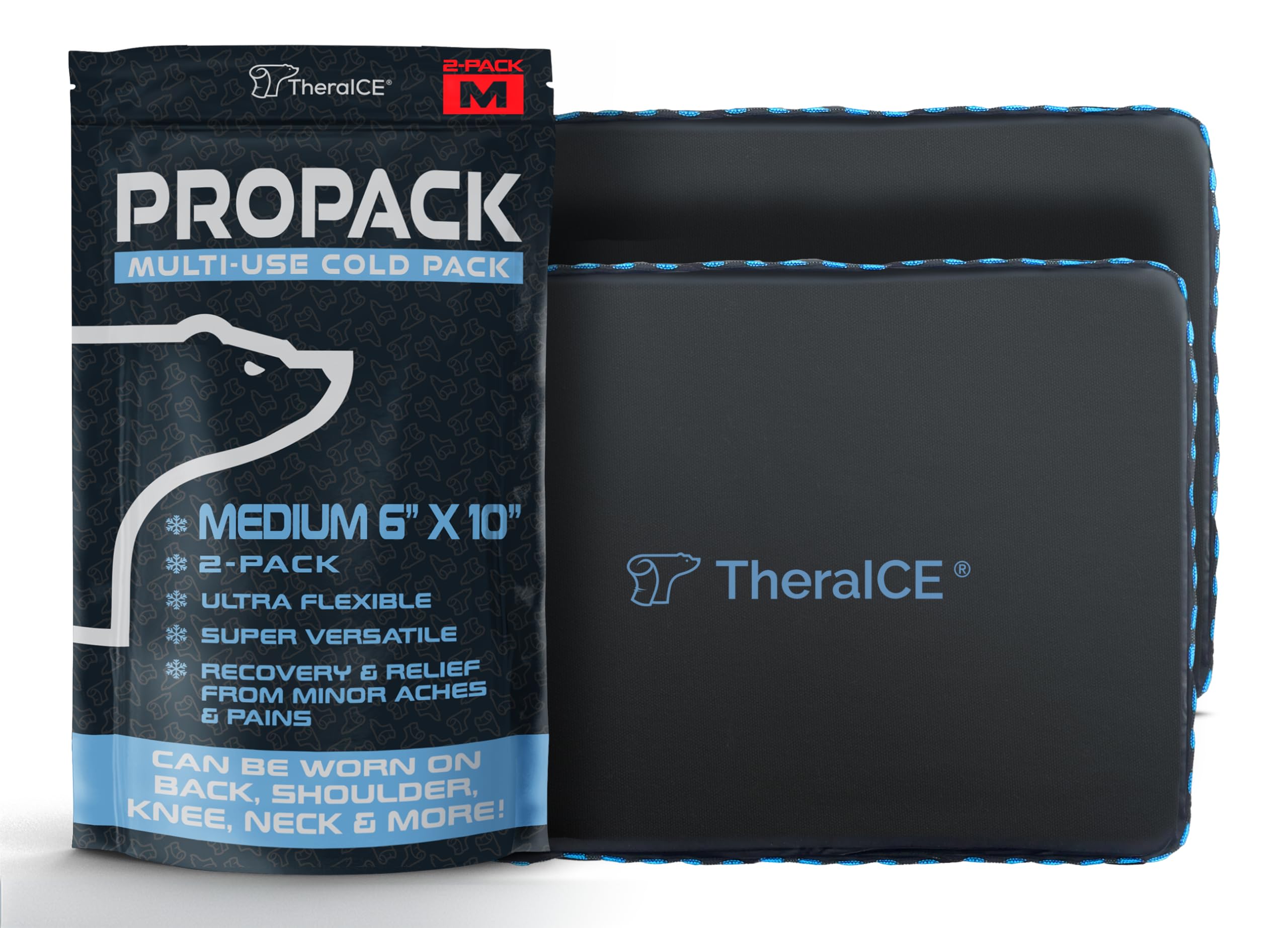 TheraICE Propack pack glace 6x10 montrant un refroidissement ciblé