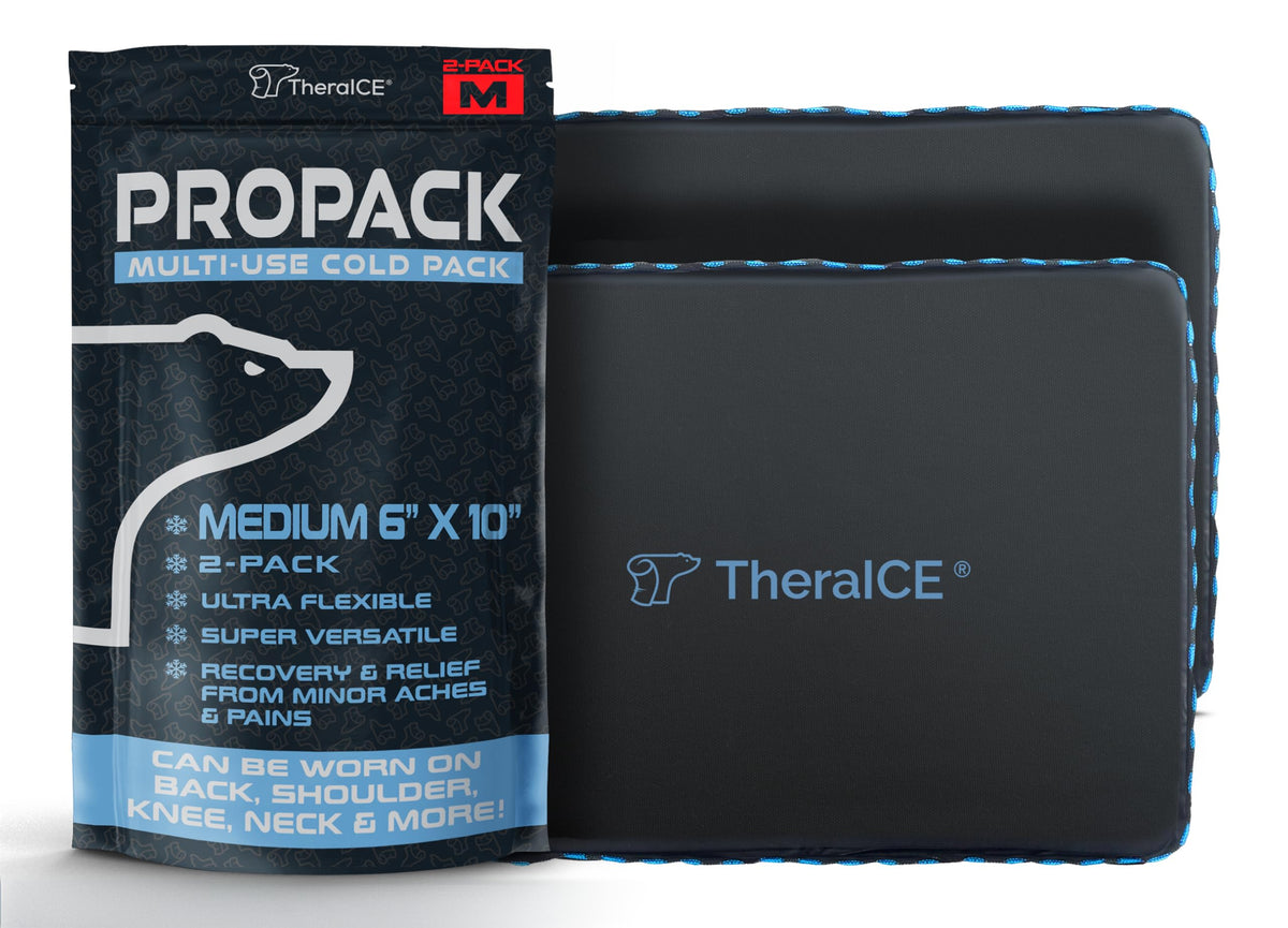 TheraICE Propack pack glace 6x10 montrant un refroidissement ciblé