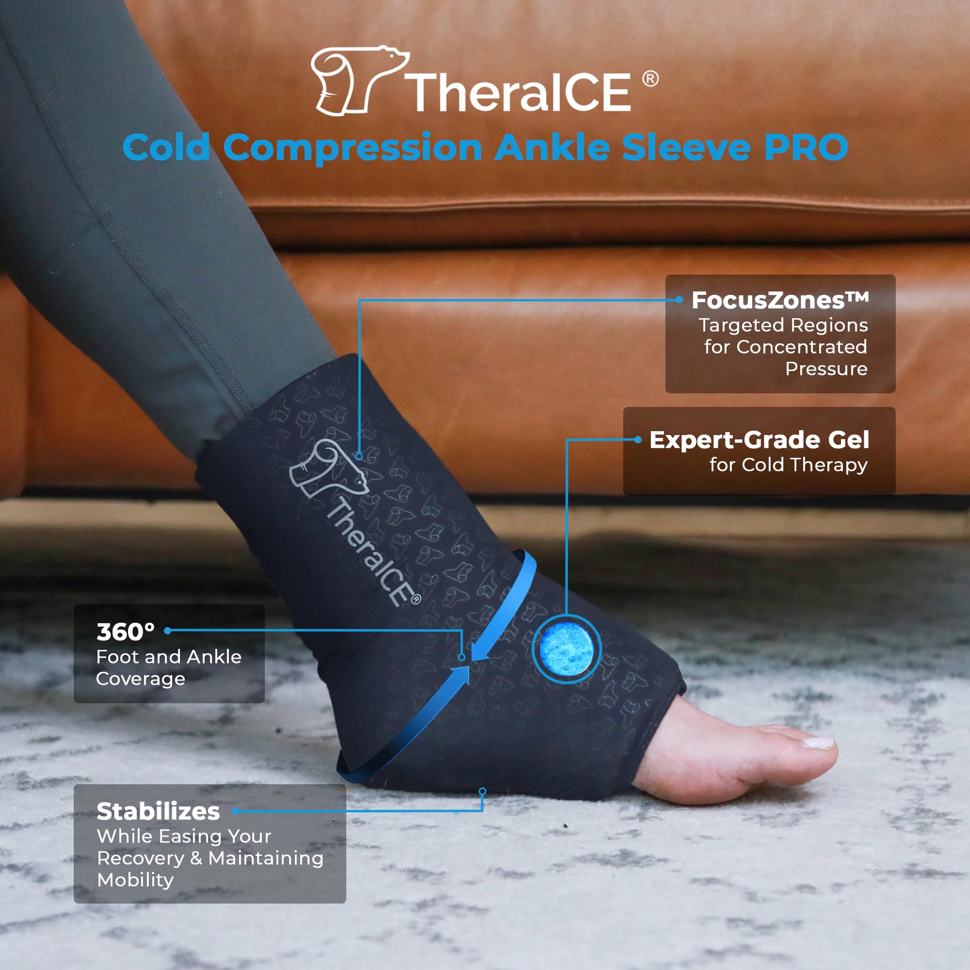 TheraICE soutien-cheville-360 assure une couverture complète pour une mobilité améliorée.