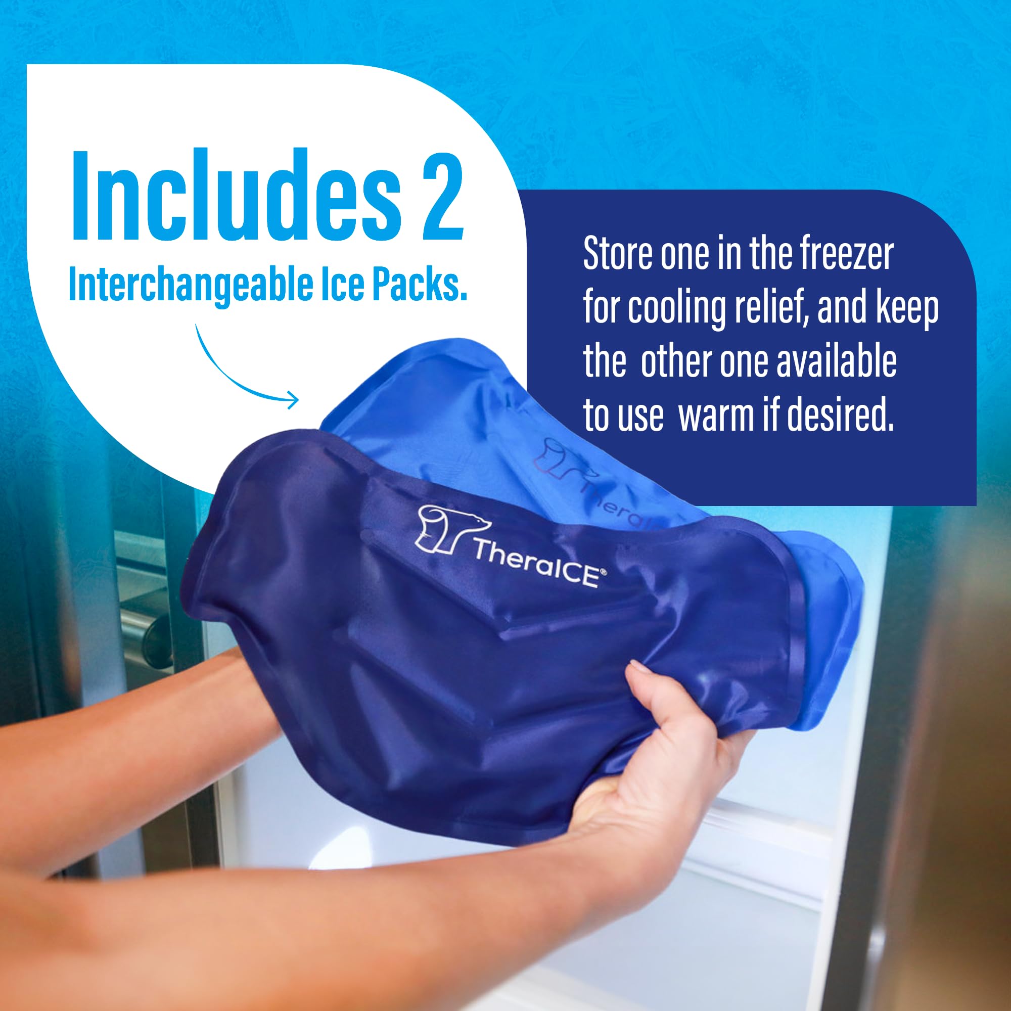 TheraICE support lombaire réglable pour un ajustement personnalisé.