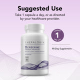 Emballage Theralogix Berberine dans sa boîte, design clair et pratique.