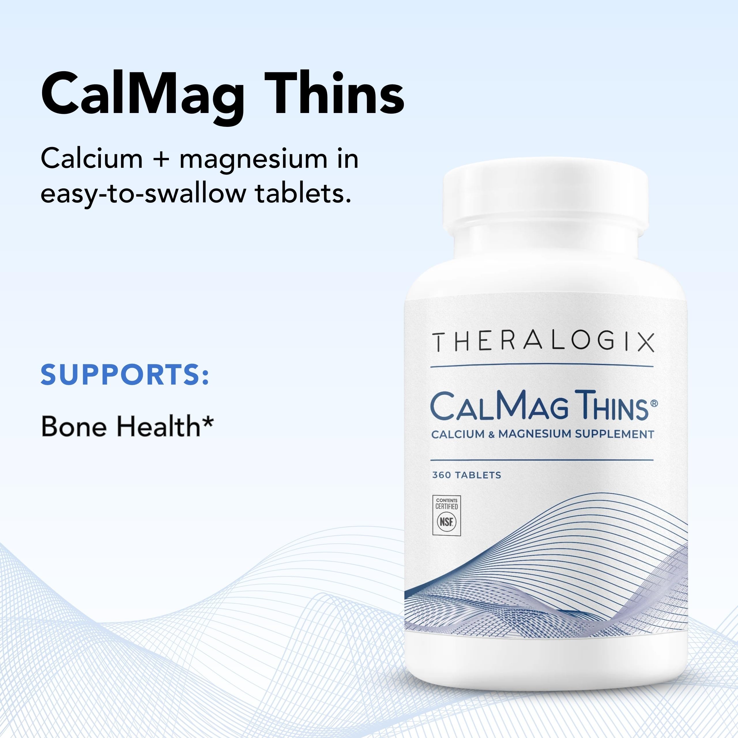 Theralogix CalMag Thins – À prendre avec repas pour optimisation de l’absorption.