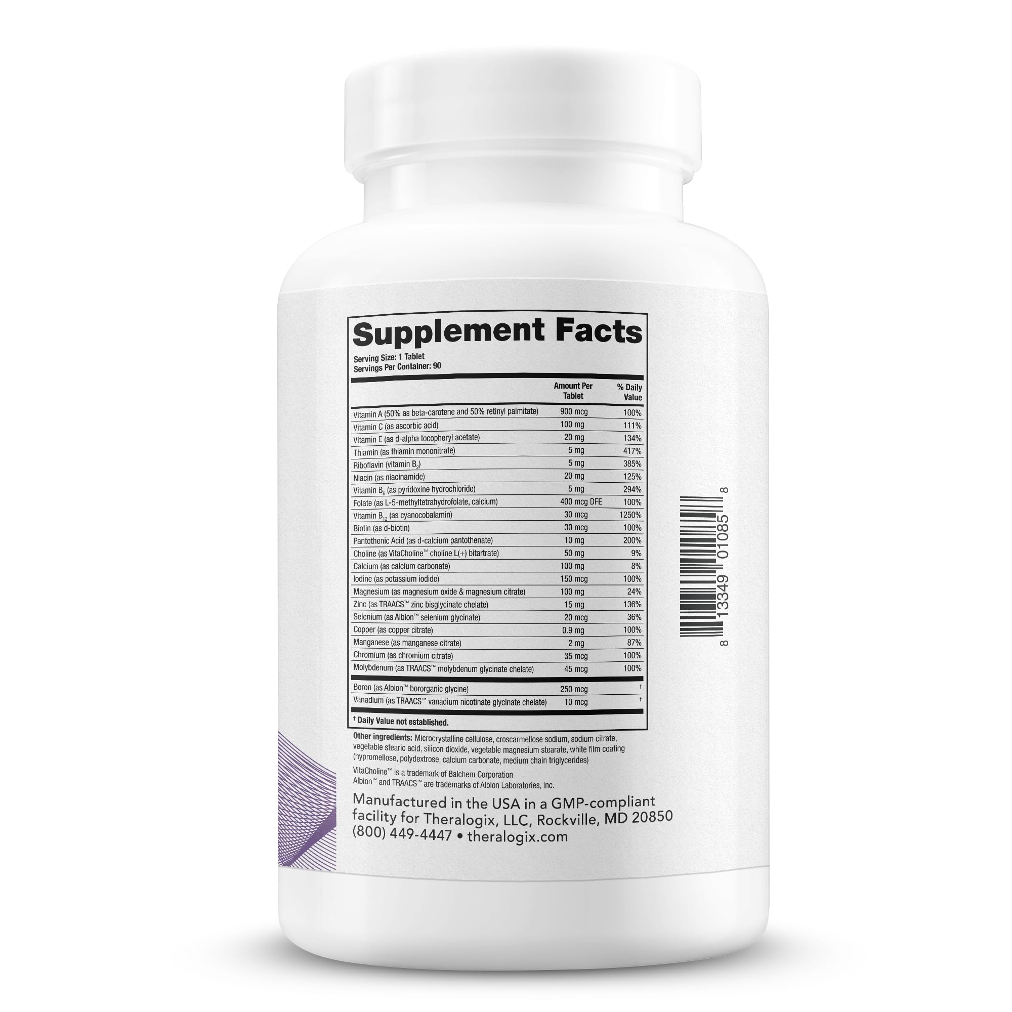 Theralogix Companion - Ingrédients clés: vitamines B, zinc et magnésium.