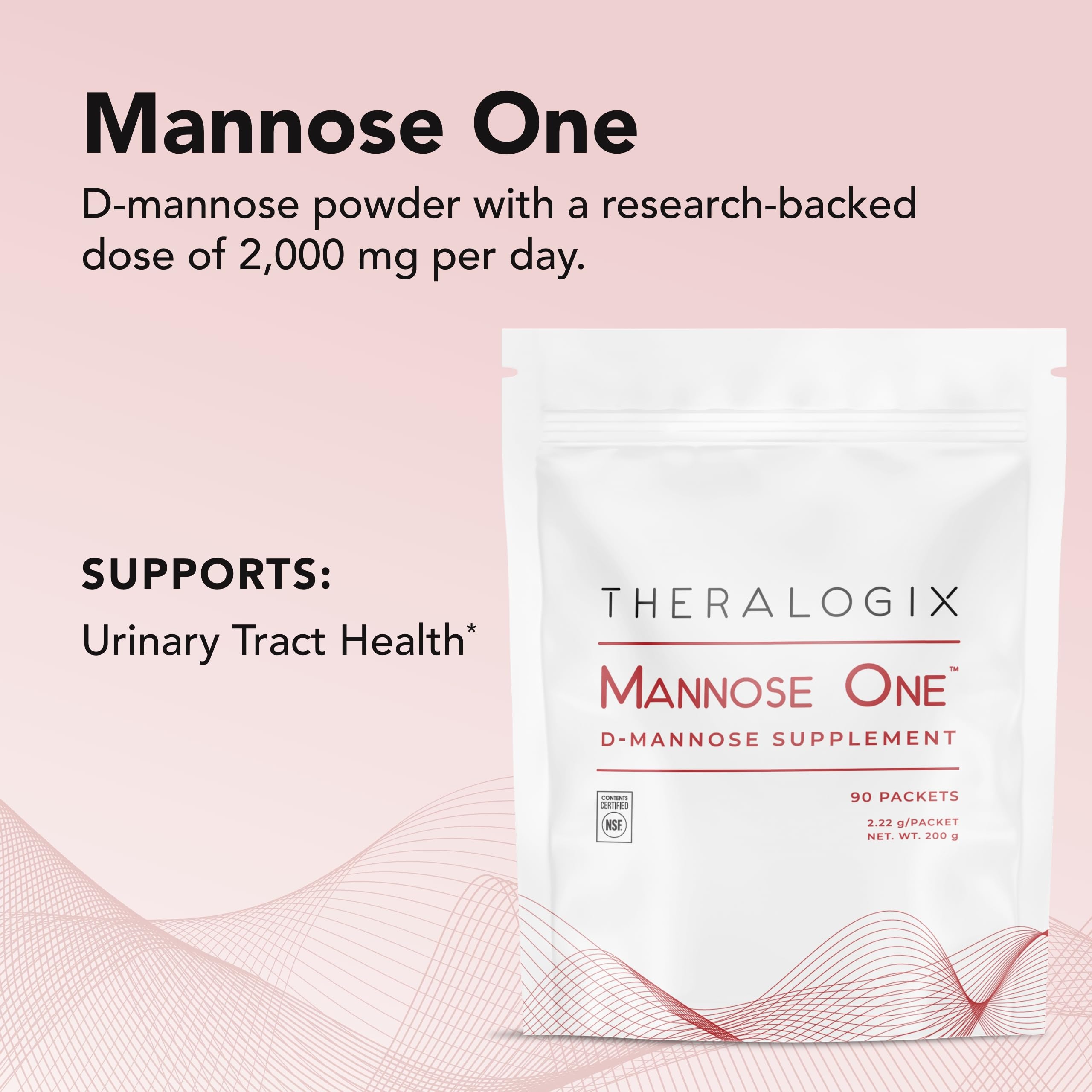Mannose One Poudre de Theralogix : soutien urinaire quotidien.