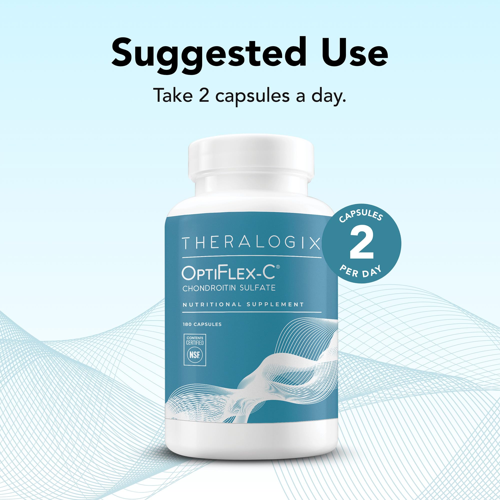 Emballage OptiFlex-C Theralogix présentant le produit et ses caractéristiques.
