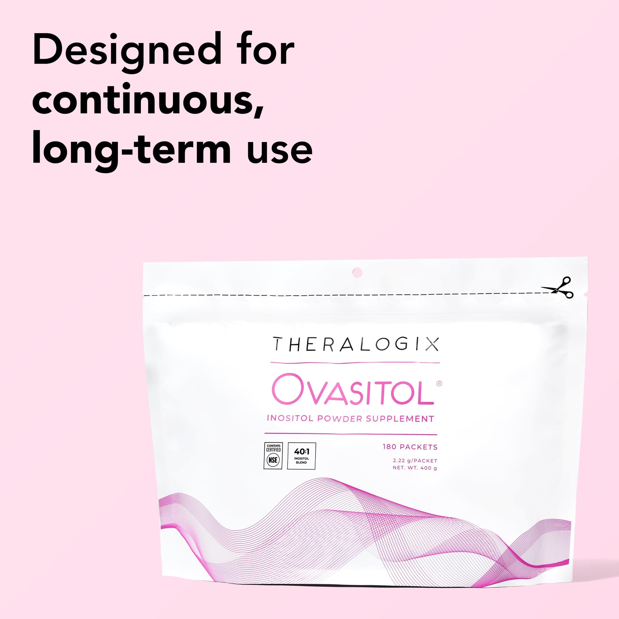 Theralogix Ovasitol boîte d'emballage, solution pratique pour ranger vos sachets.