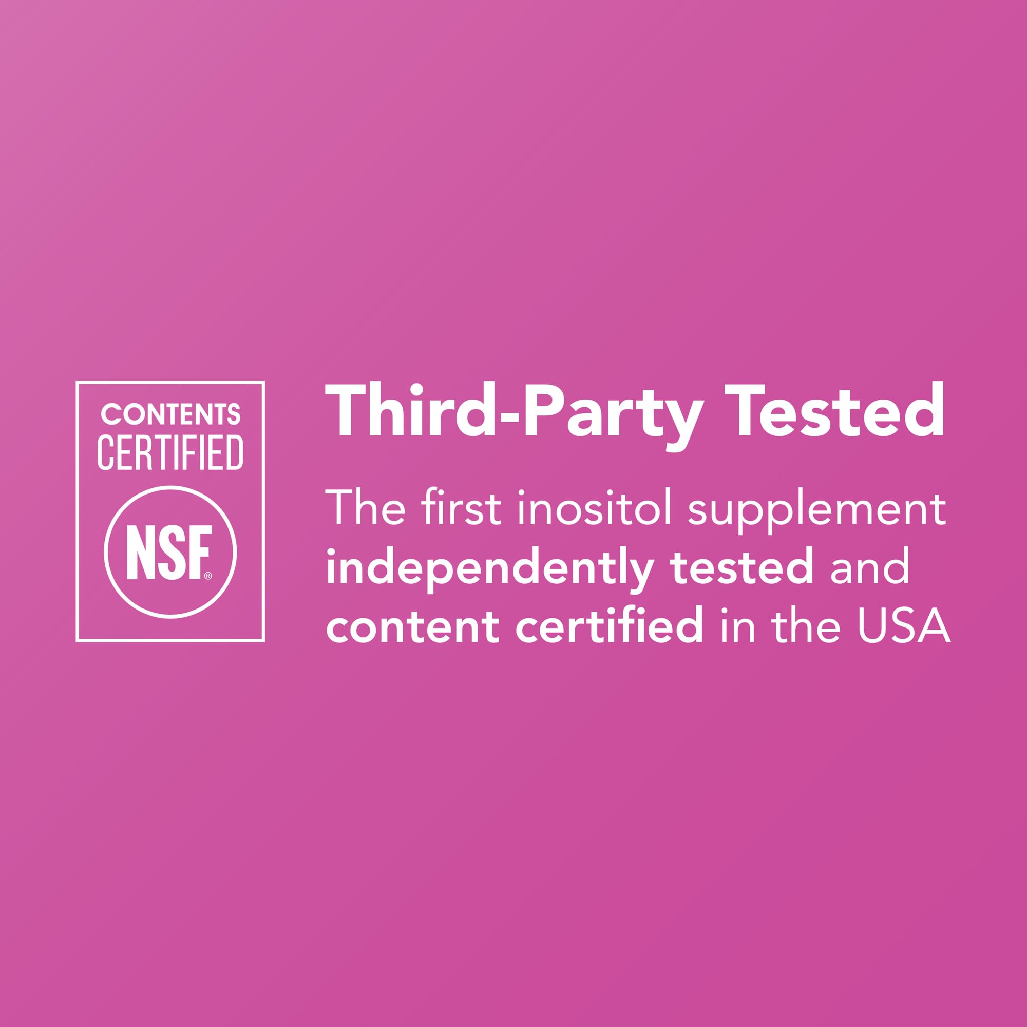 Theralogix Ovasitol étiquette certifiée NSF garantissant la pureté et le contrôle.