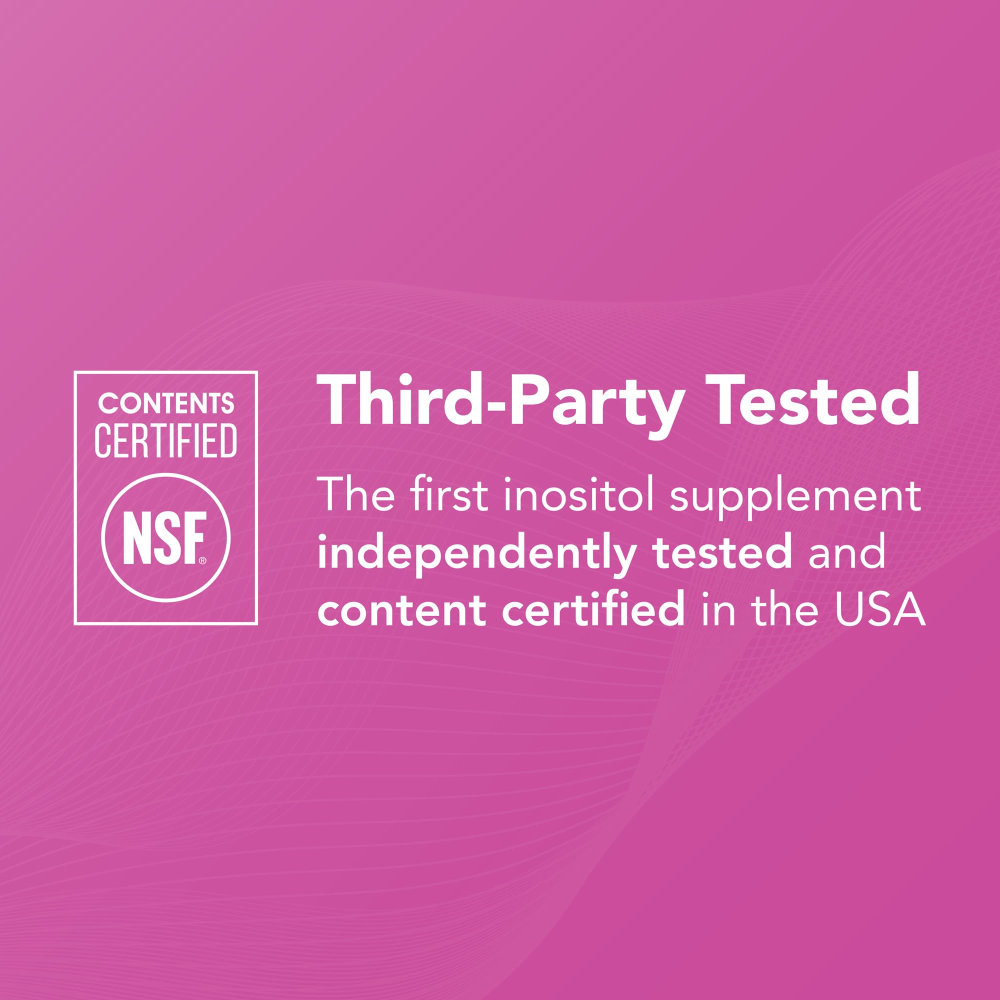 Theralogix Ovasitol étiquette NSF certifiée pour pureté et traçabilité.