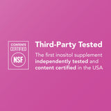 Theralogix Ovasitol étiquette certifiée NSF garantissant la pureté et le contrôle.