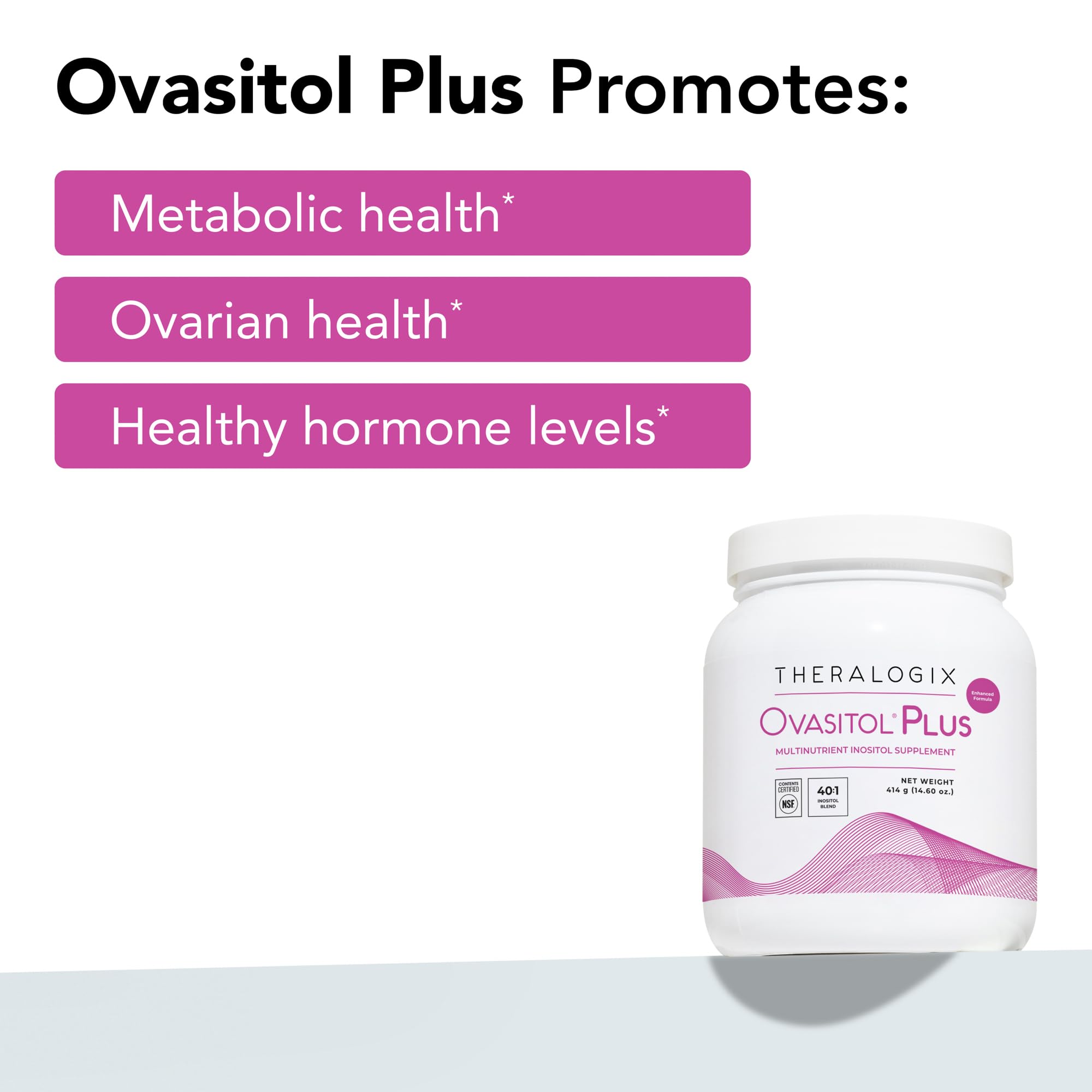 Theralogix Ovasitol Plus – ingrédients premium favorisant l’absorption potentielle