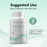Capsules vertes Theralogix ProCerv HP prêtes à être avalées pour le quotidien.