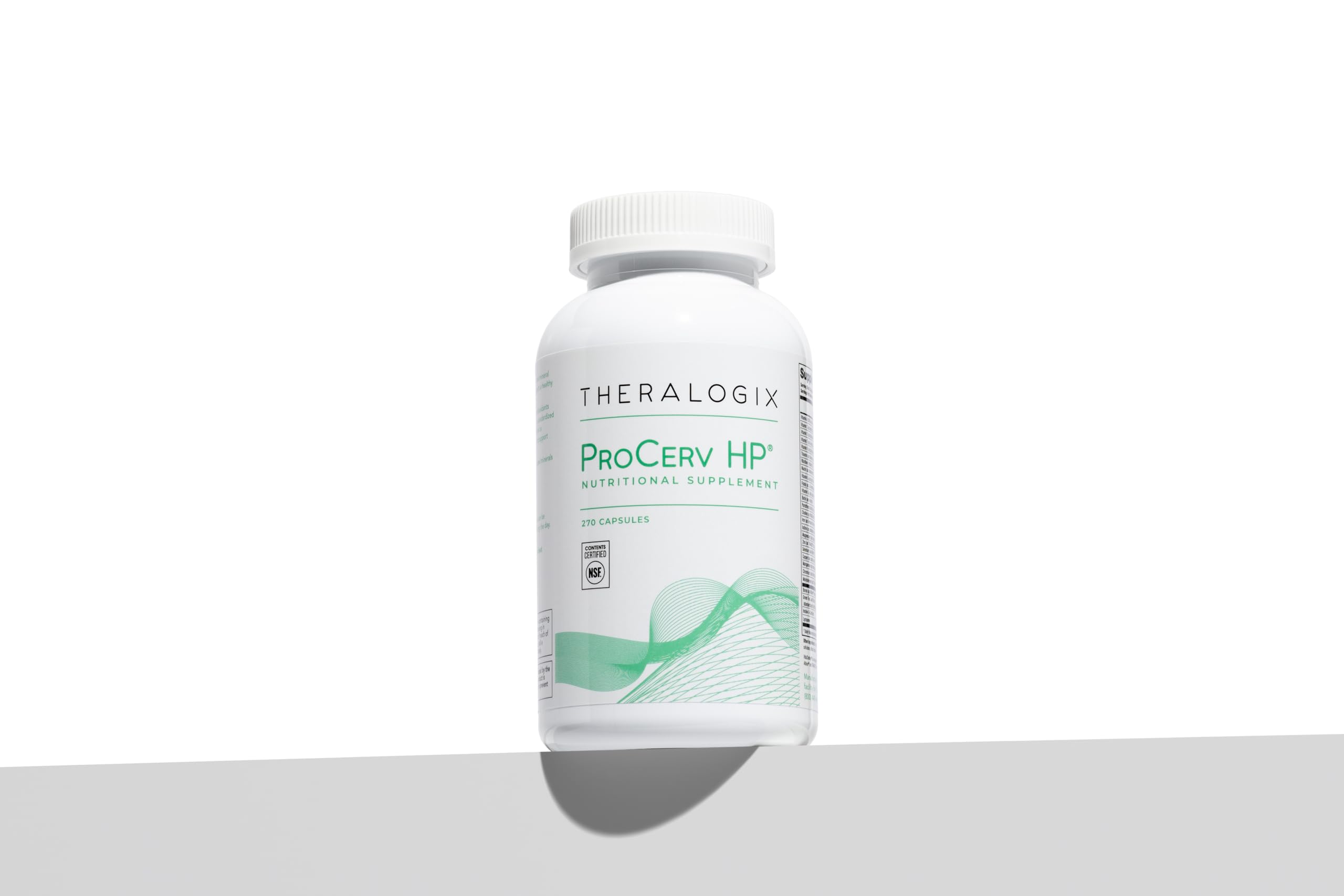 Capsules alignées ProCerv HP suggérant une routine quotidienne.
