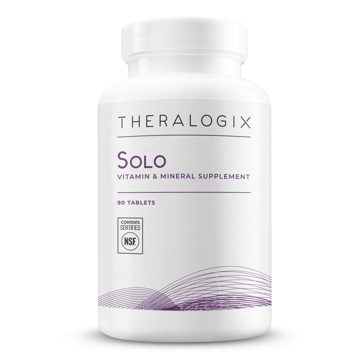 Theralogix Solo multivitamine sans fer, bouteille prête pour soutenir énergie et immunité.