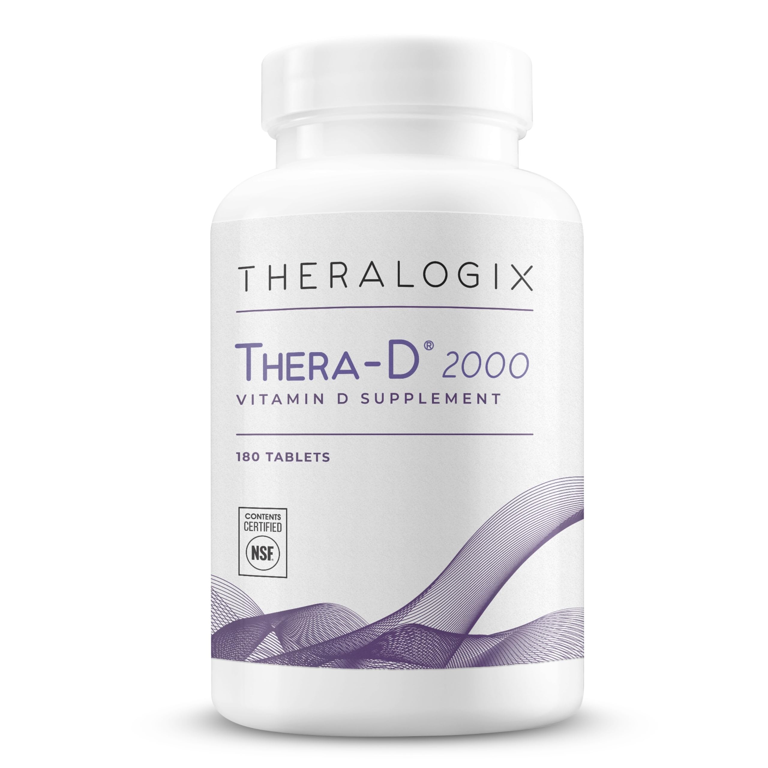 Theralogix Thera-D 2000 : bouteille pratique pour une supplémentation quotidienne en vitamine D3.