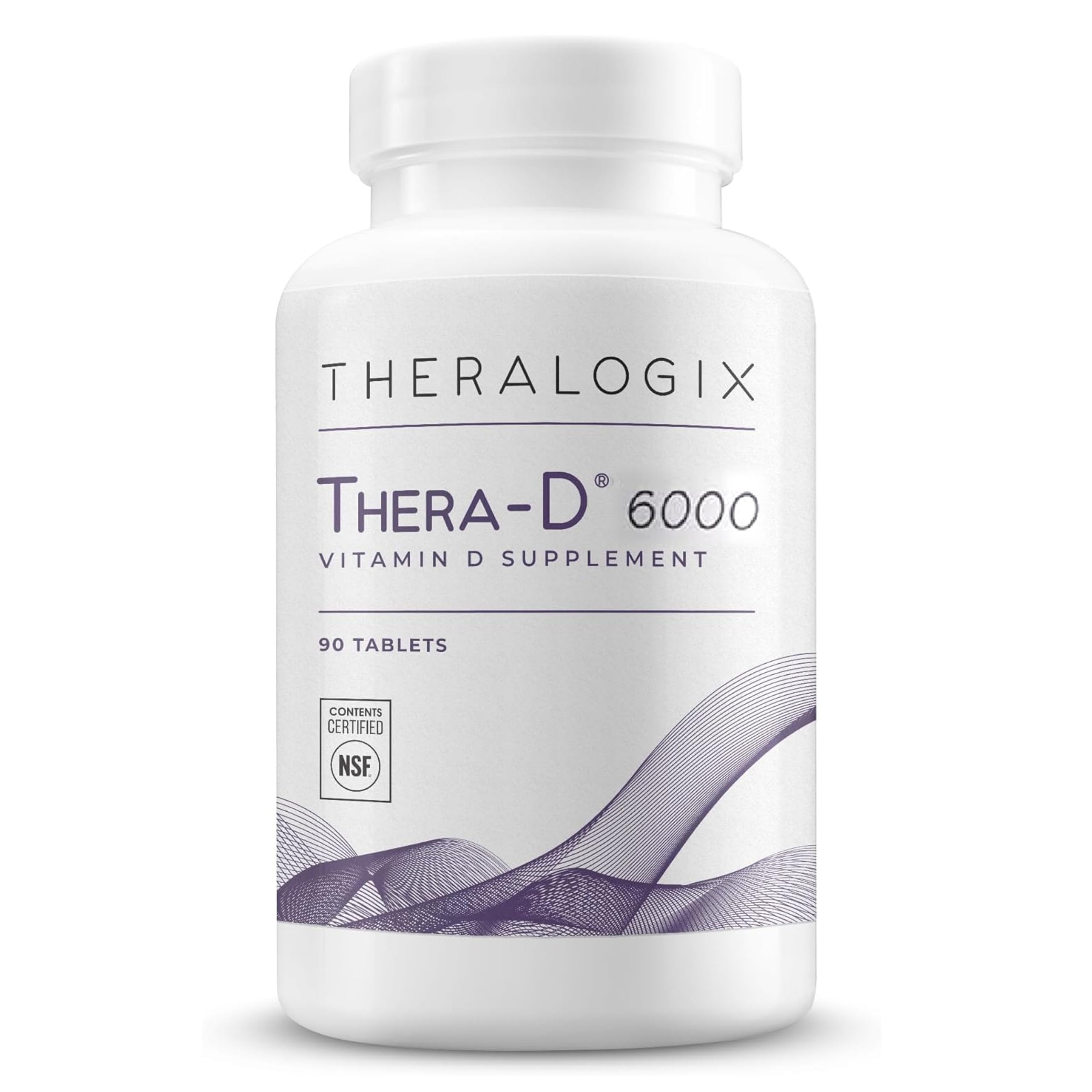 Theralogix Thera-D 6000: bouteille de vitamine D3 pour usage quotidien.