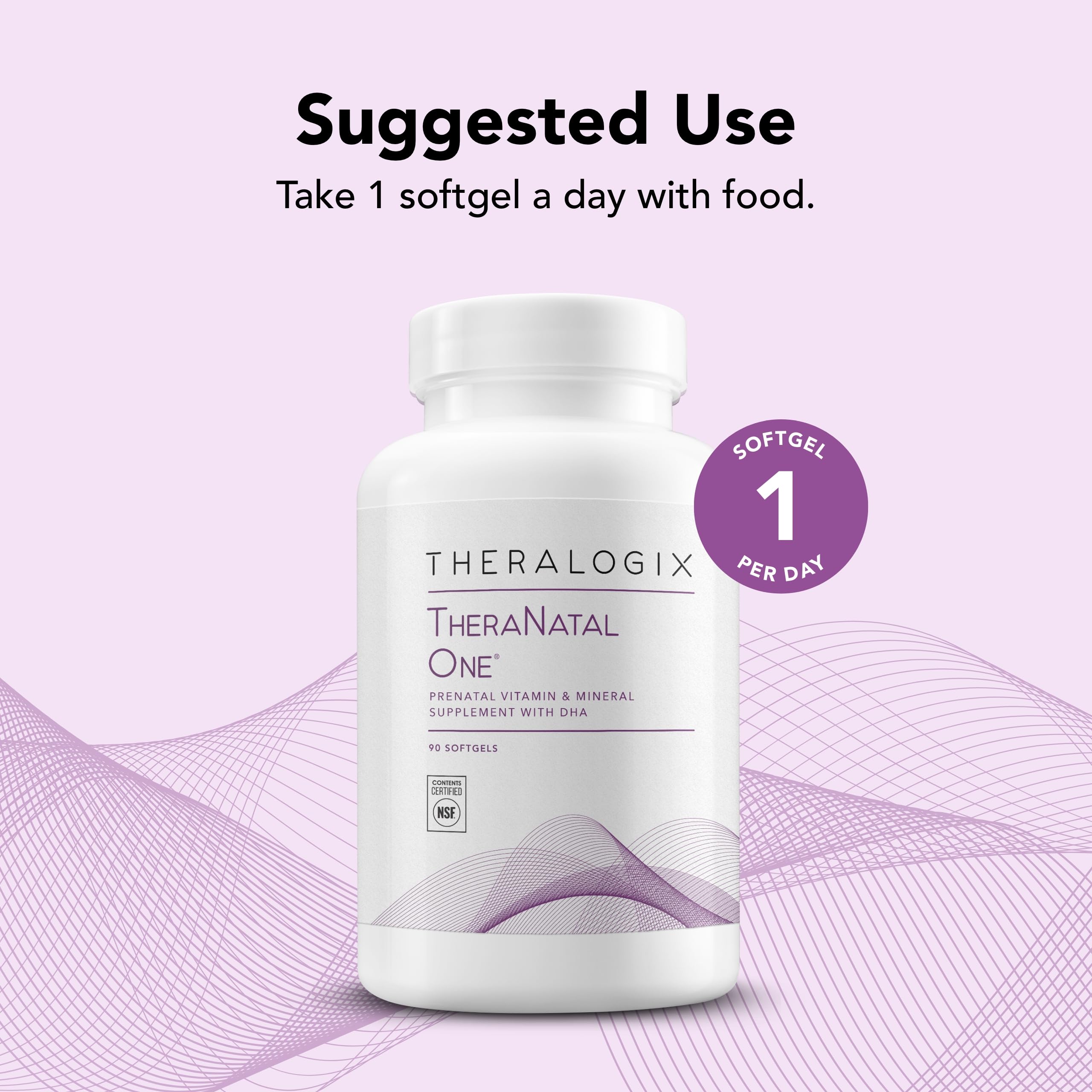 Theralogix TheraNatal One, certifiée NSF pour qualité et pureté.