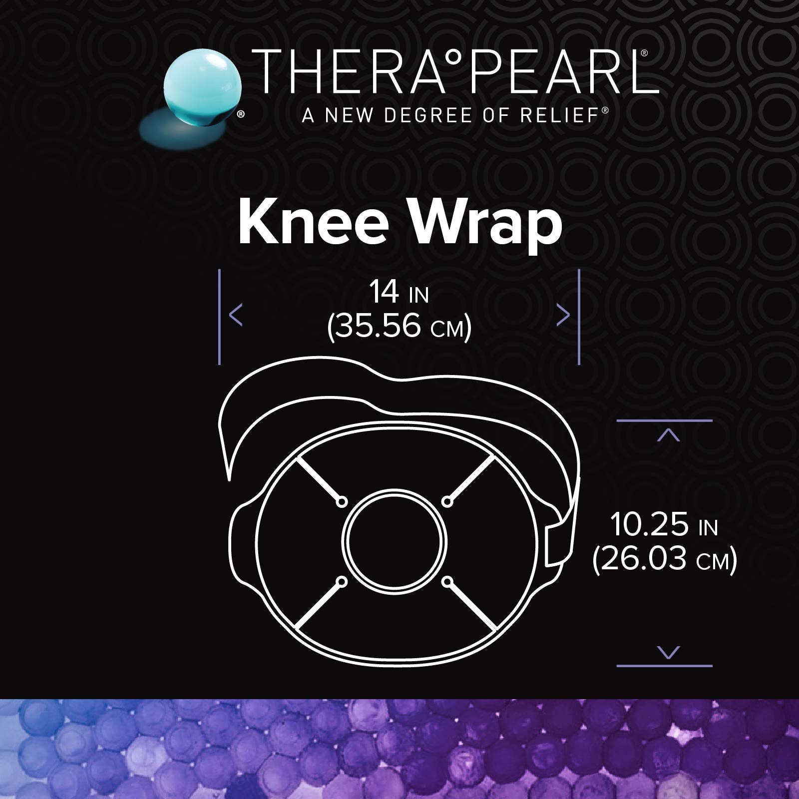 TheraPearl dimensions genou 14x10, couverture généreuse pour mouvement