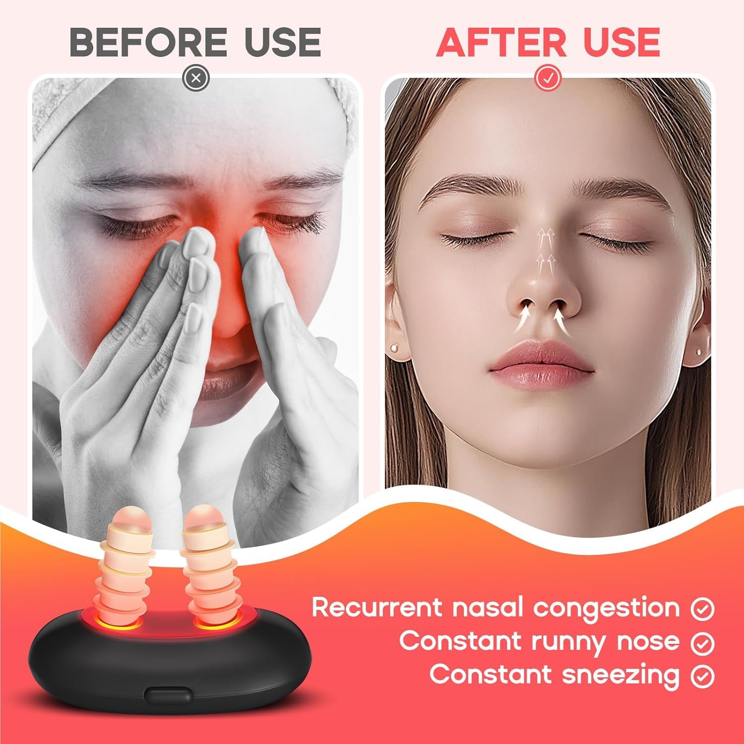 Thérapie lumière rouge pour nez : ensemble d'accessoires inclus facilitant l’utilisation quotidienne.