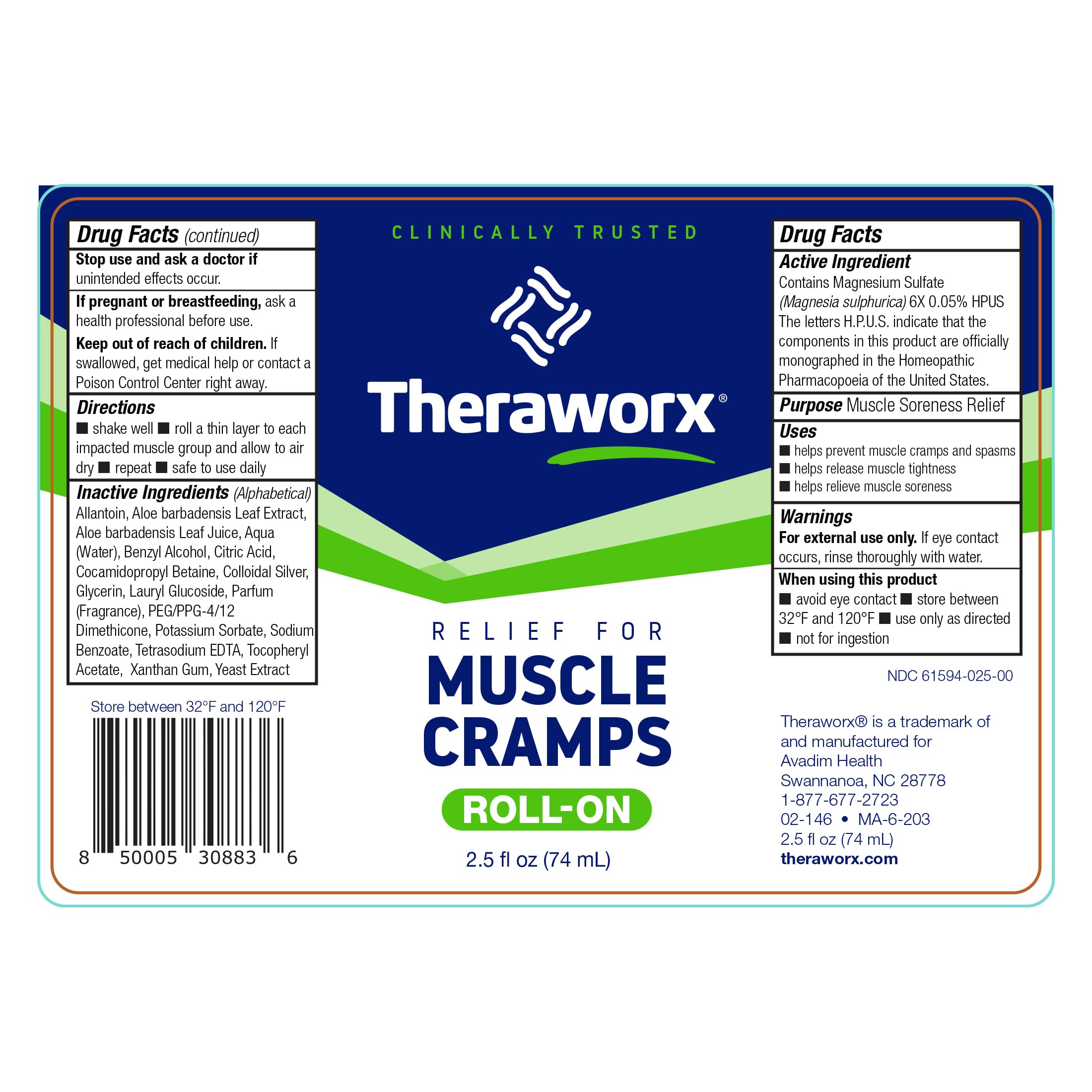 Theraworx Relief rouleau odeur discrète pour usage quotidien