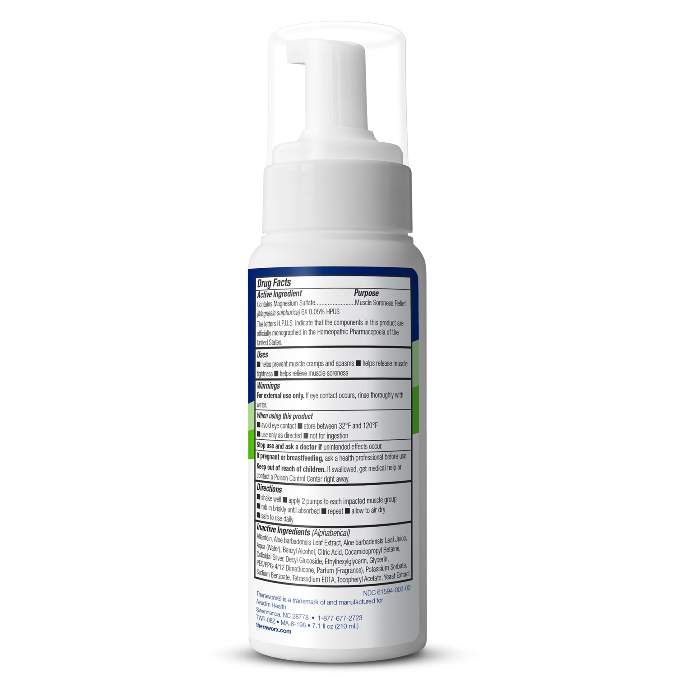 Theraworx soulagement, application sur la jambe pour apaiser les crampes.