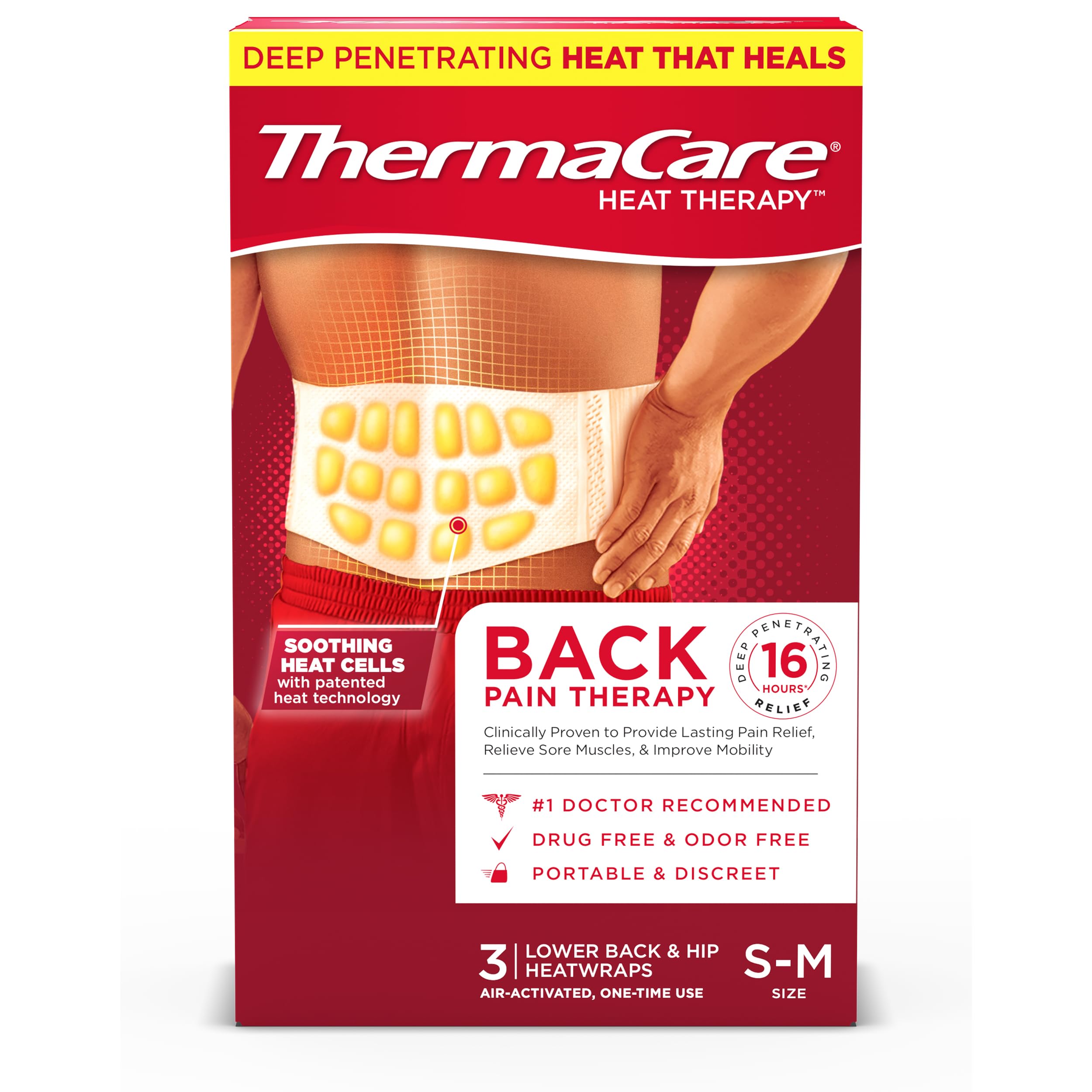 ThermaCare Advanced dos et hanches – emballage prêt à l’emploi pour une chaleur rapide