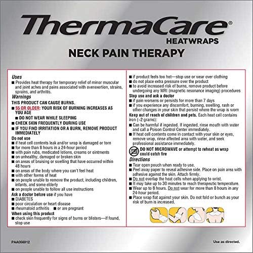 ThermaCare application portable: chaleur ciblée pour le cou et les épaules, utilisation en déplacement.