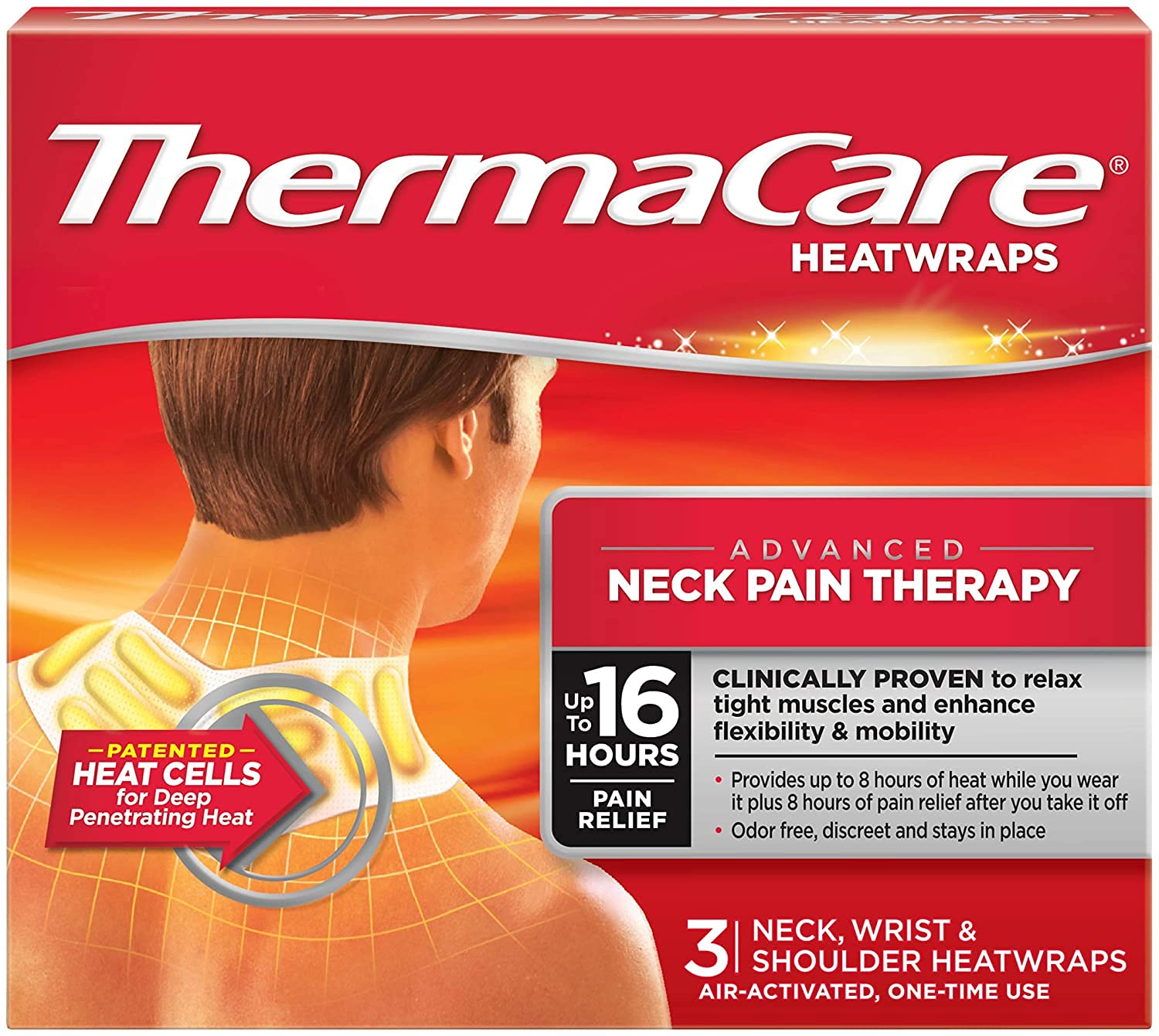 Boîte ThermaCare, emballage discret pour rangement pratique.
